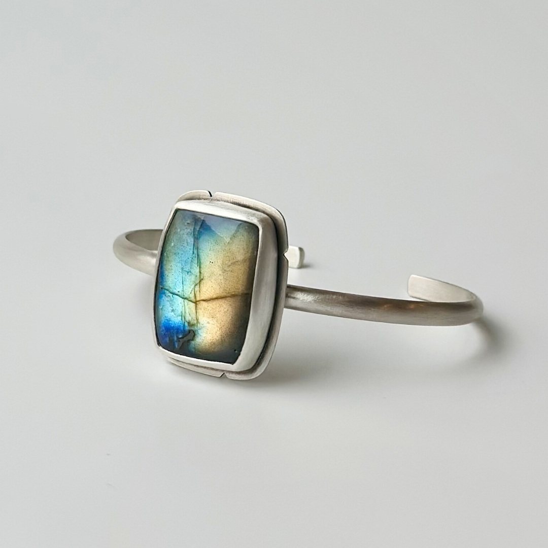 Sterling Silver & Labradorite Cuff