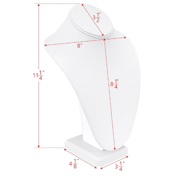 white leatherette bust form large