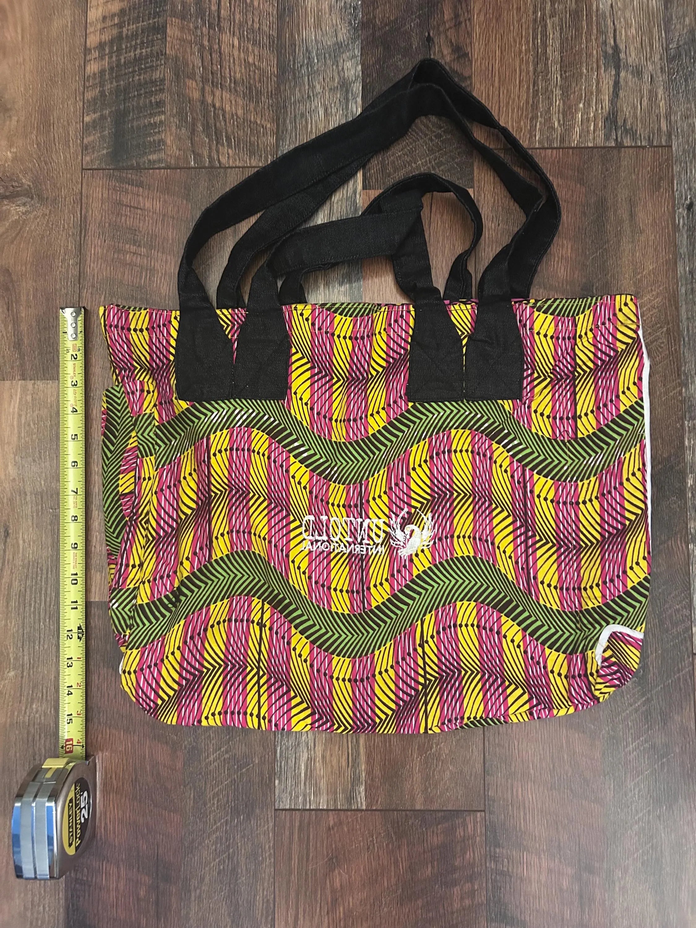 Handmade Reversible West African Fabric Cloth Tote Carrying Bag