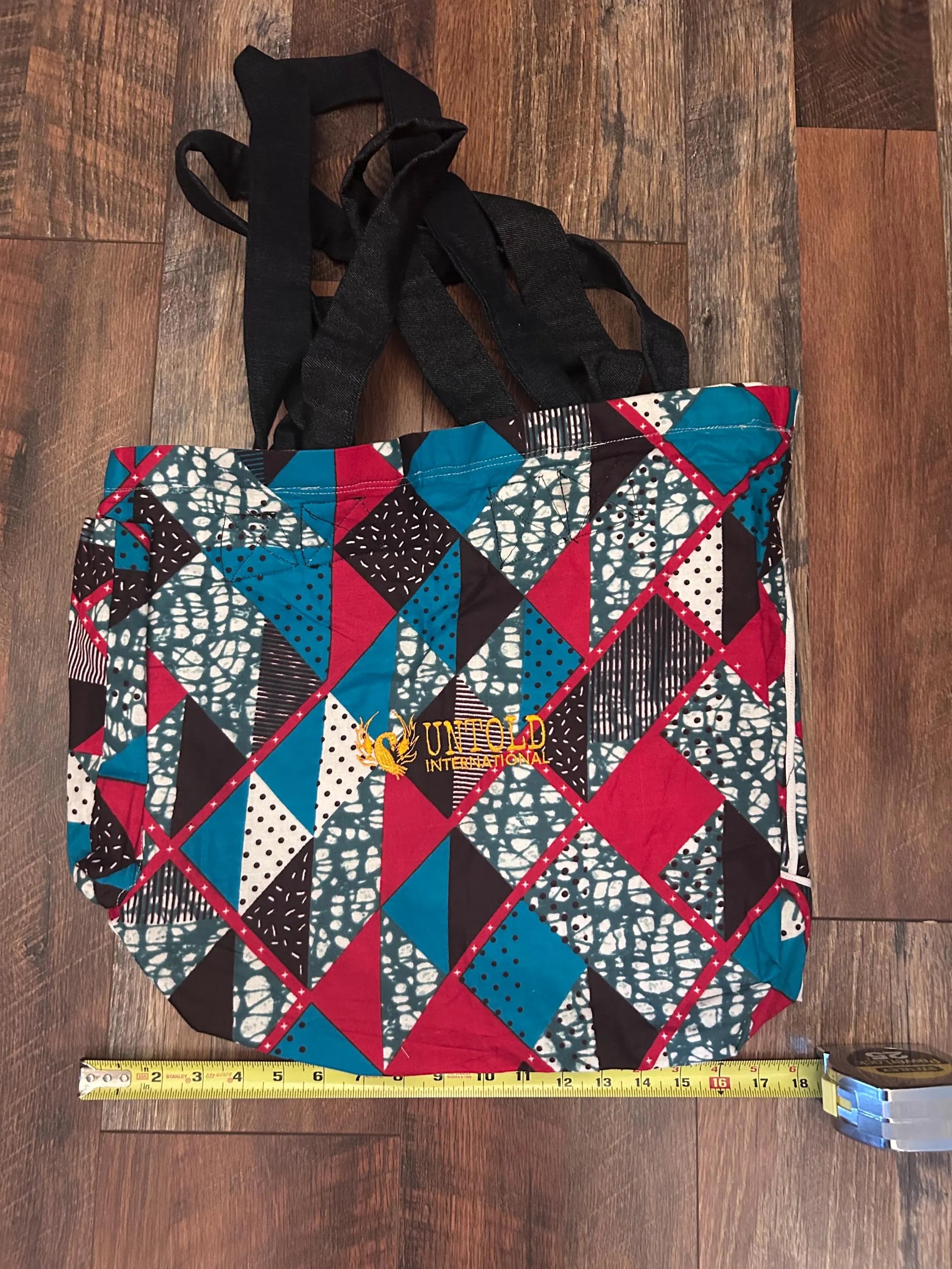 Handmade Reversible West African Fabric Cloth Tote Carrying Bag