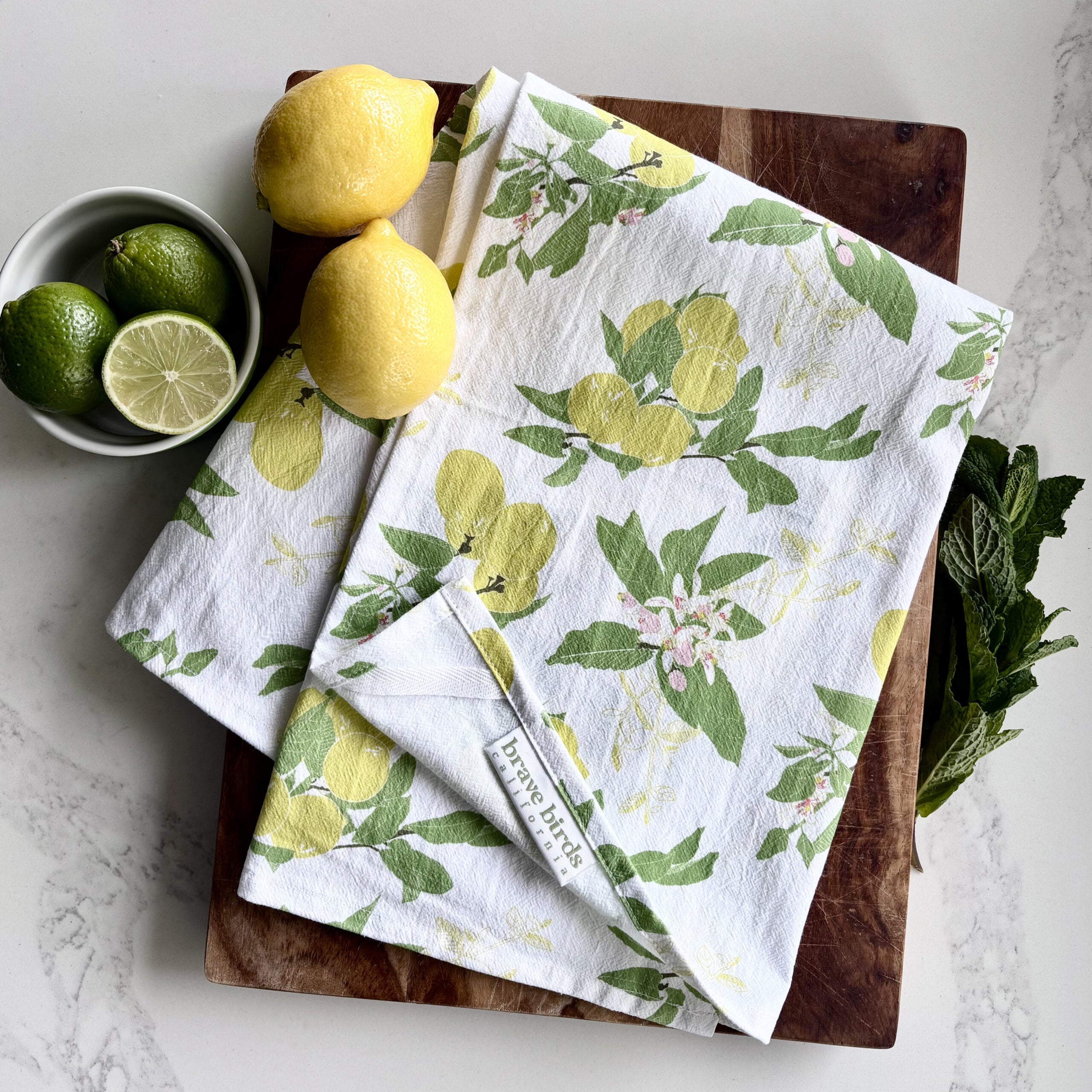 Lemon Print Tea Towel