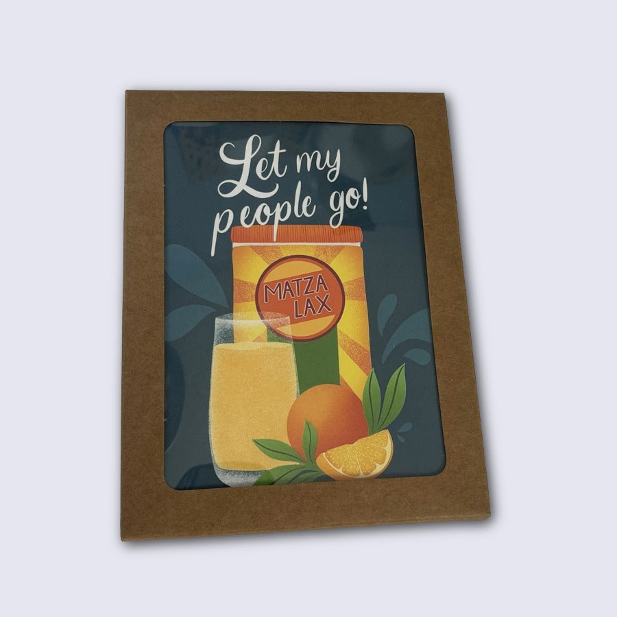 Card with a humorous design of a juice box labeled &
