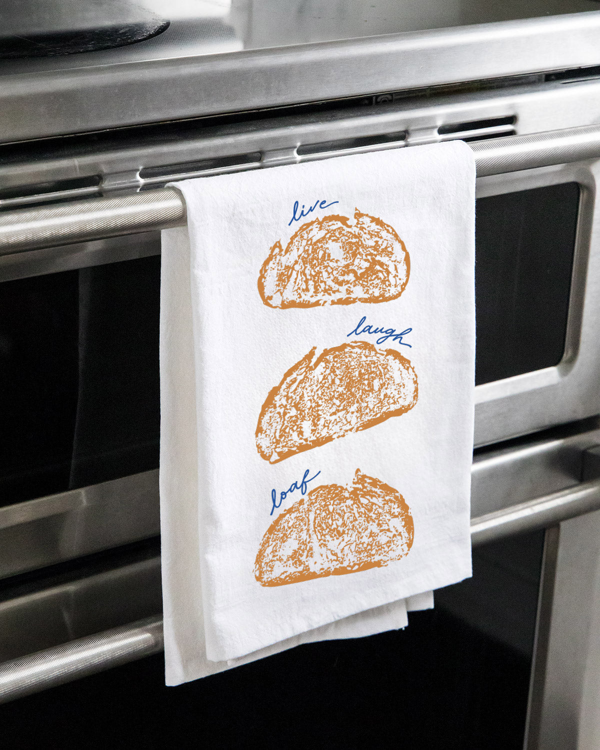 "Live Laugh Loaf" Food Pun Flour Sack Tea Towel