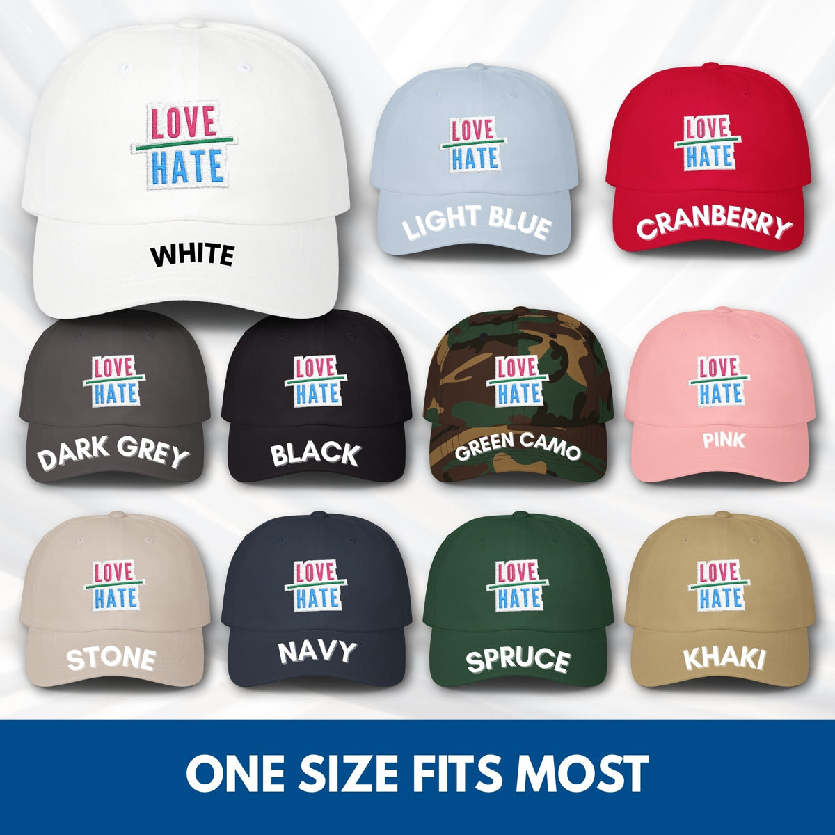 love-over-hate-embroidered-adjustable-dad-hat-baseball-cap