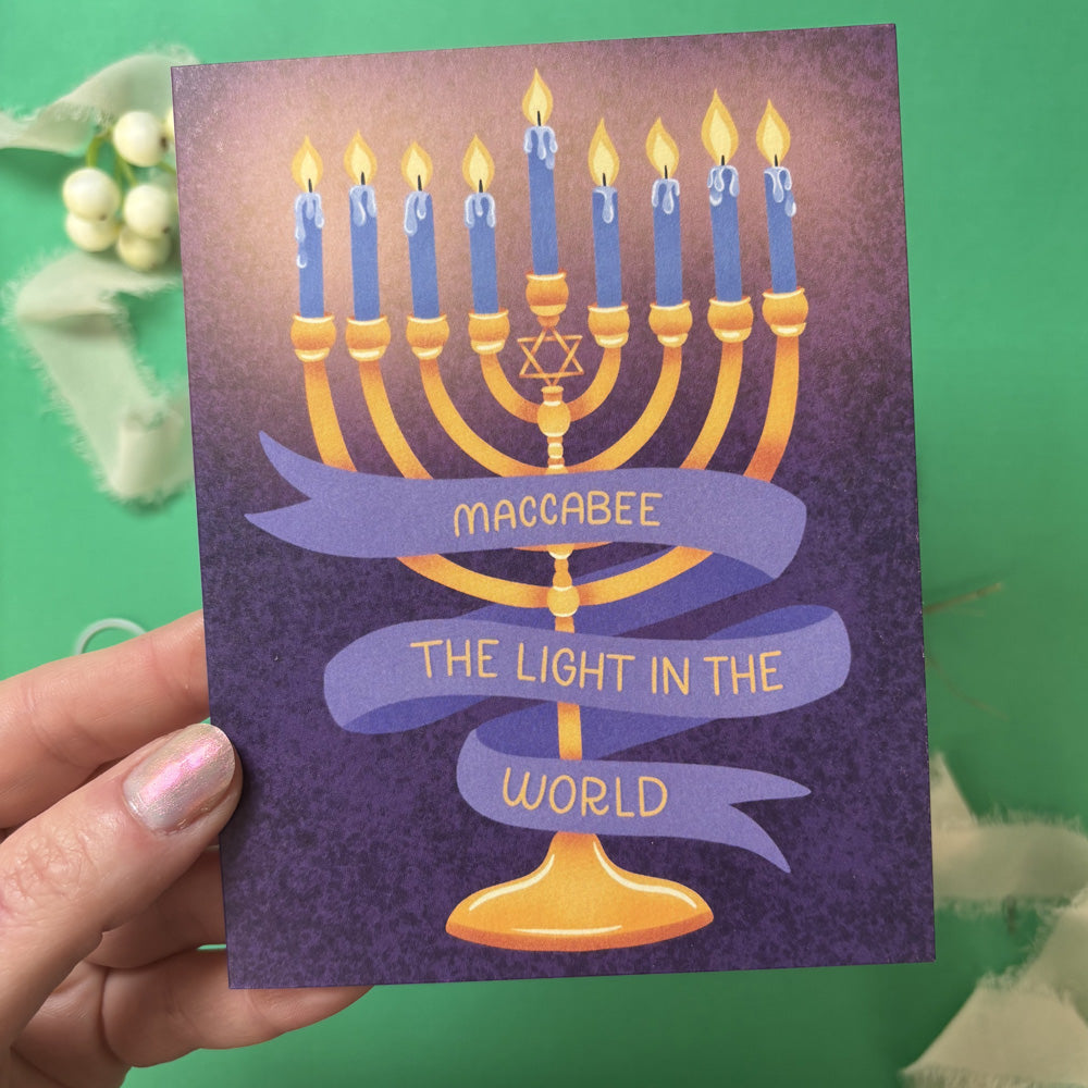 Card with Menorah design and text &