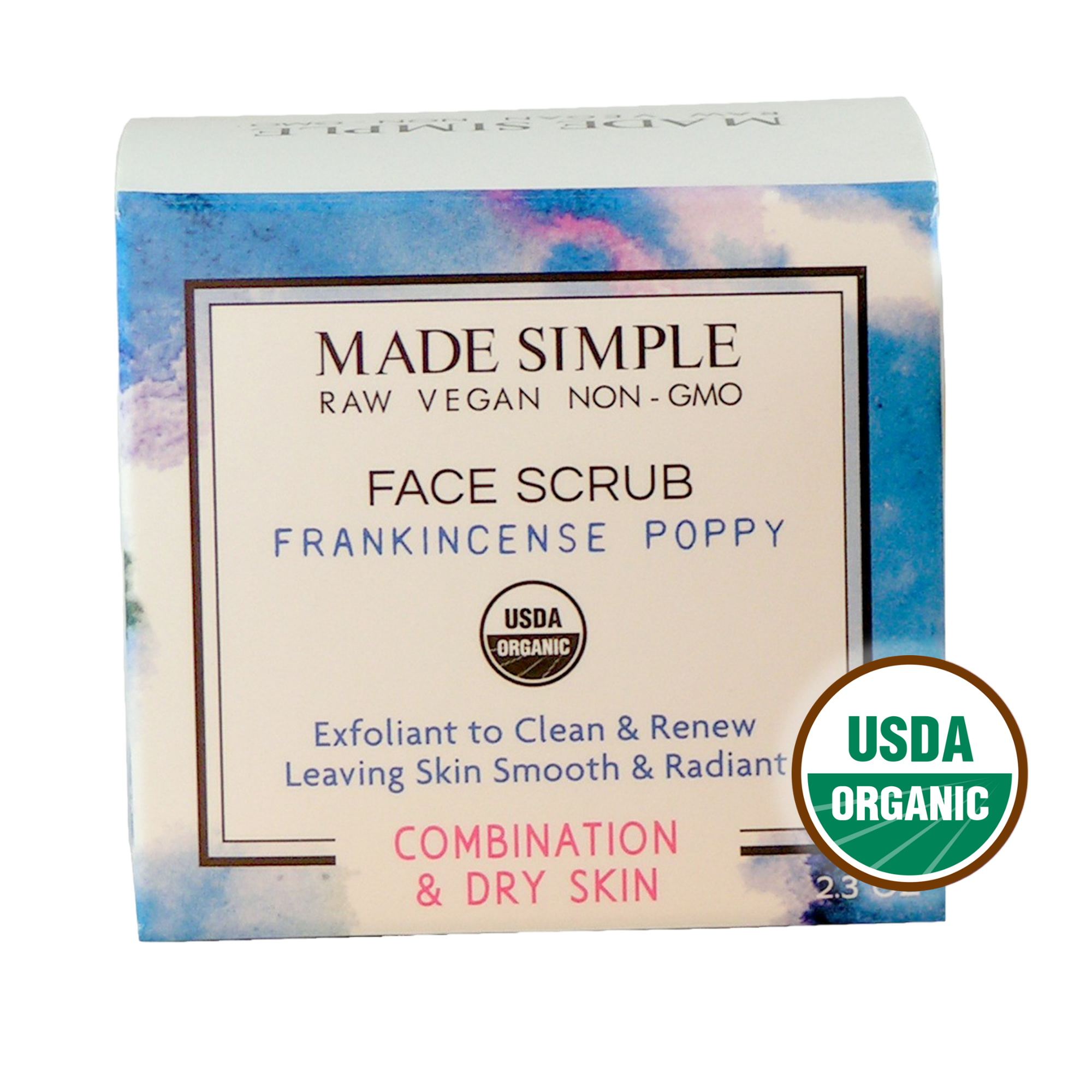 FACE SCRUB - Frankincense Poppy Seed for Combination/Dry Skin