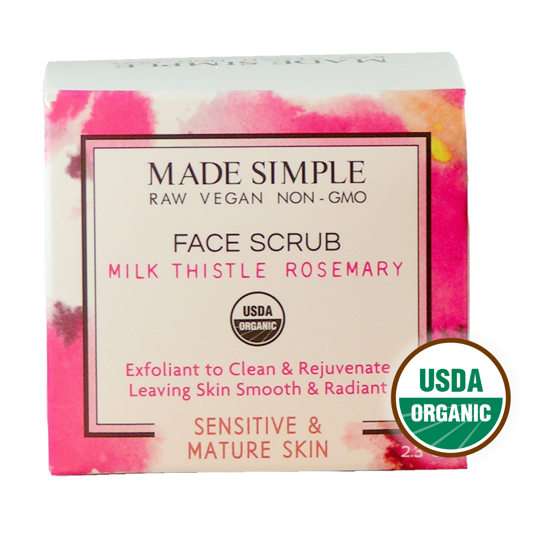 FACE SCRUB - Milk Thistle Rosemary for Sensitive/Mature Skin