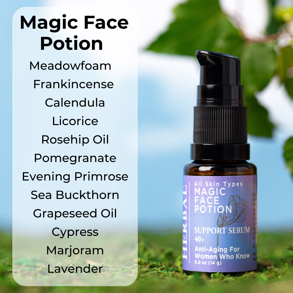 Magic Face Potion 0.5oz Lifestyle Outdoor Ingredients Infographic