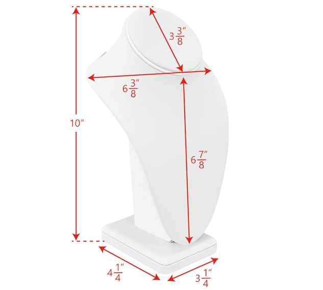 white leatherette bust form medium