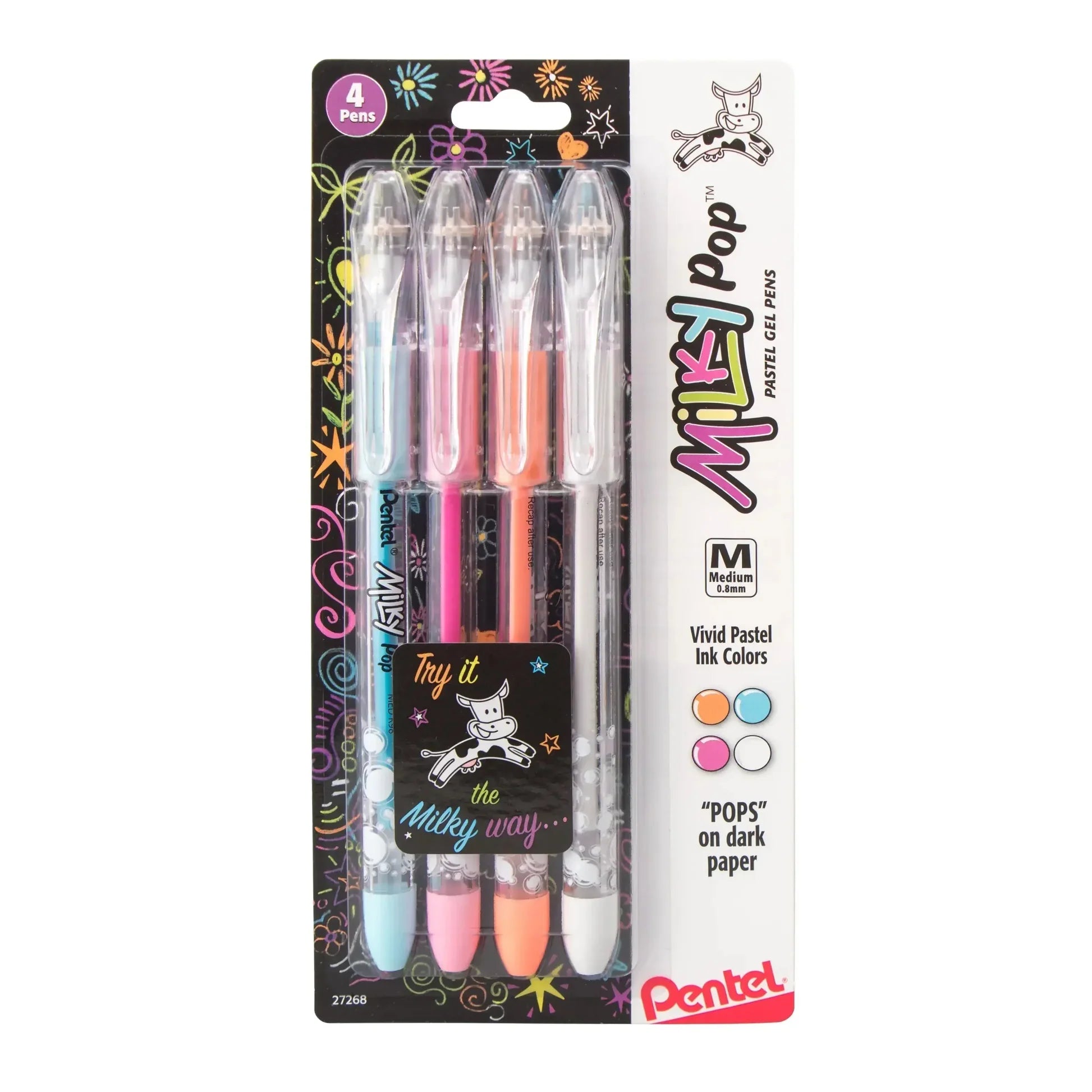Milky Pop pastel gel pens, 4 ct.