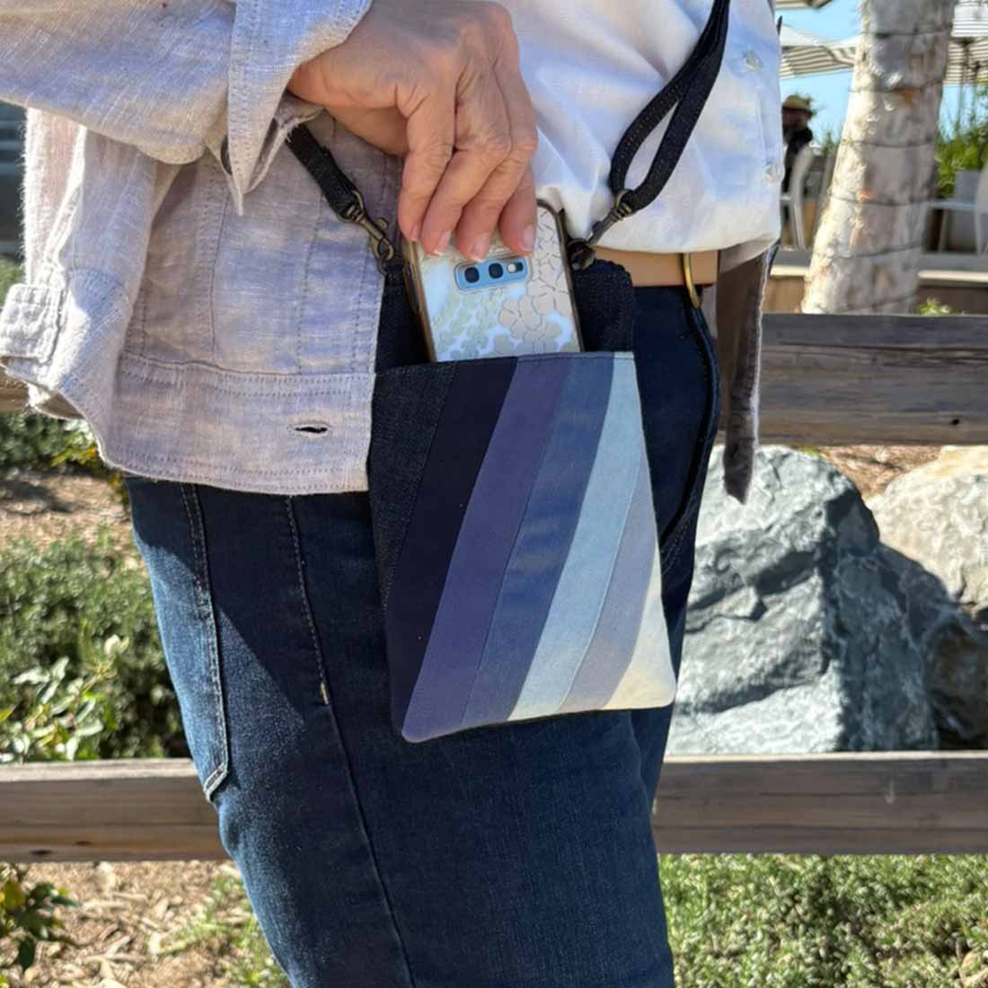Mini Denim Crossbody - Stripes - Malia Designs