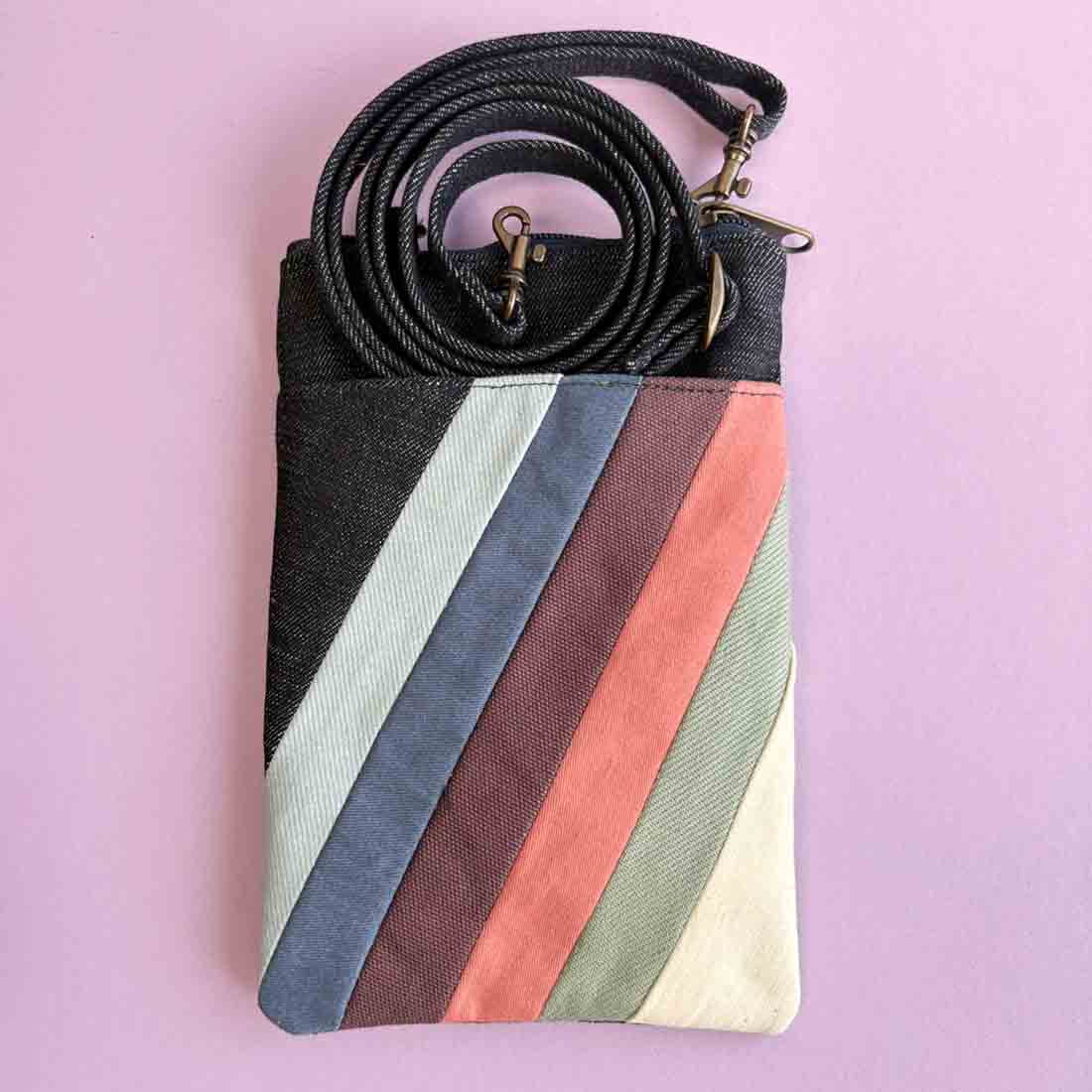 Mini Denim Crossbody - Stripes - Malia Designs