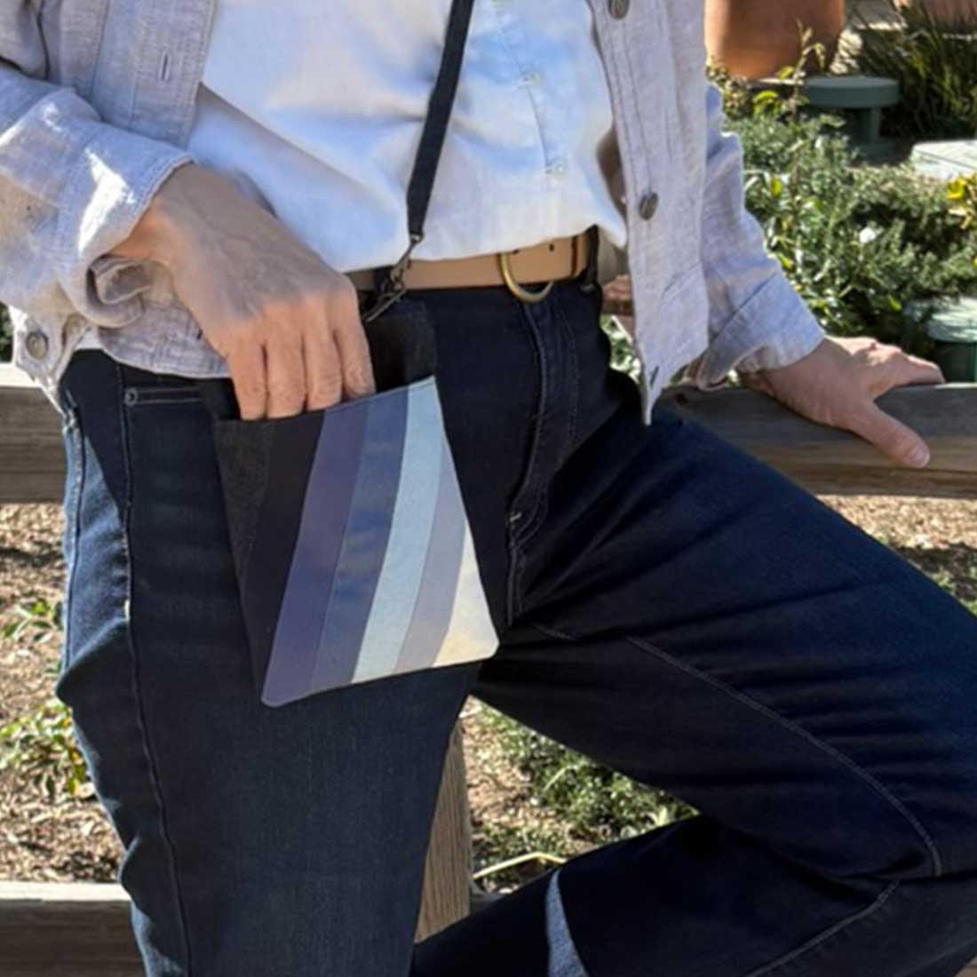 Mini Denim Crossbody - Stripes - Malia Designs