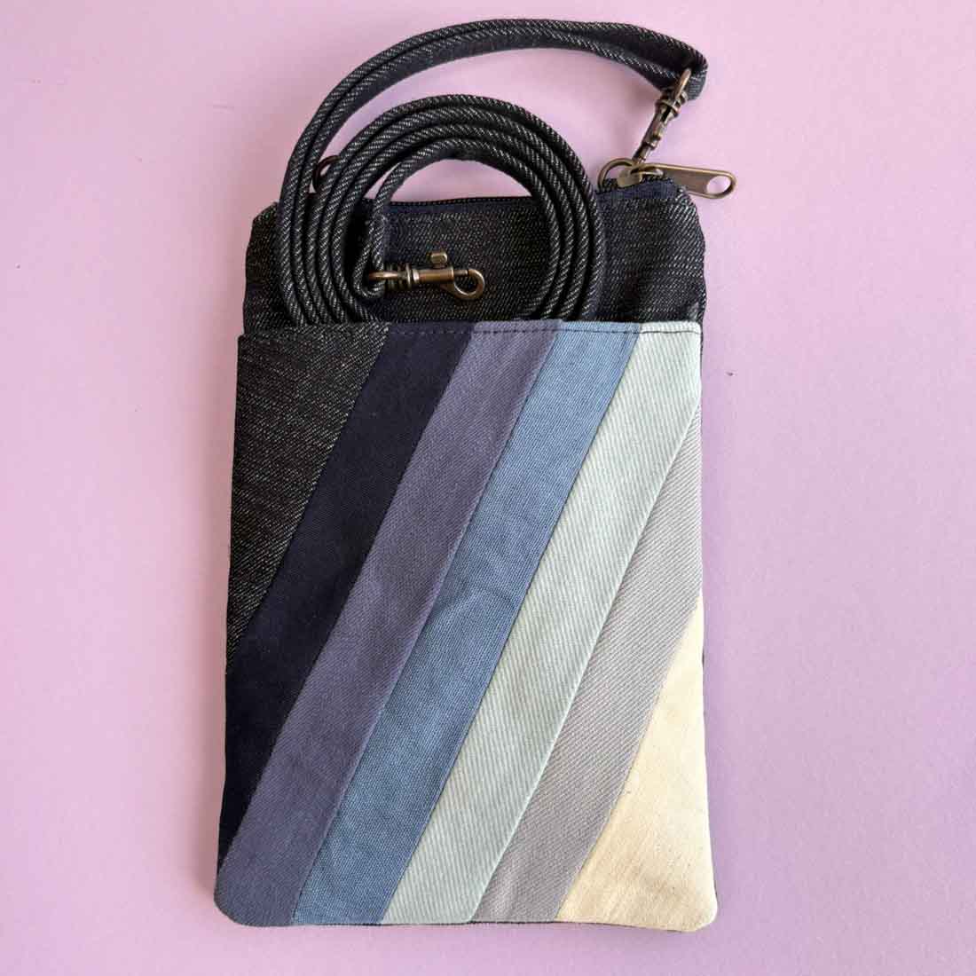 Mini Denim Crossbody - Stripes - Malia Designs