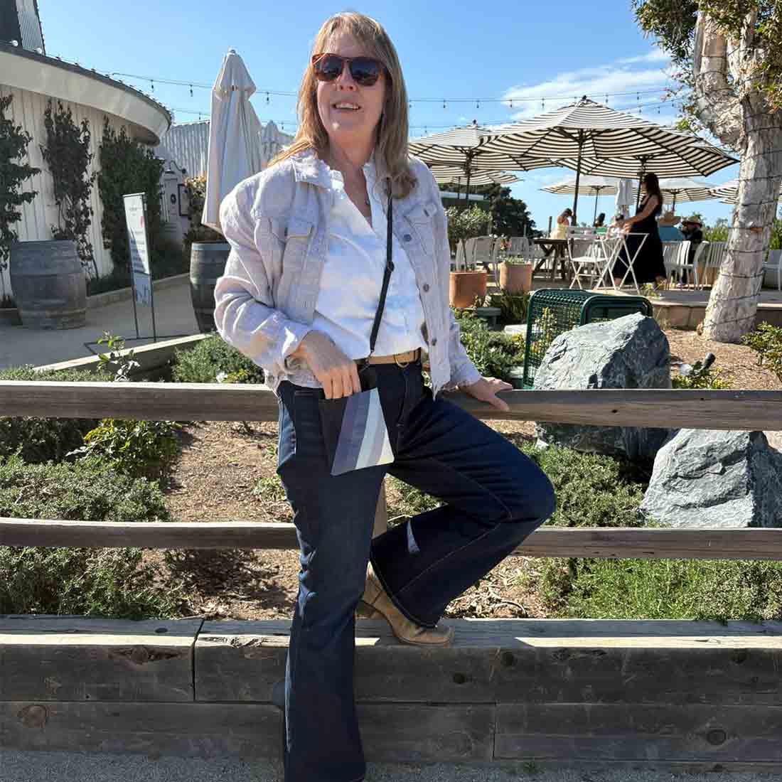 Mini Denim Crossbody - Stripes - Malia Designs