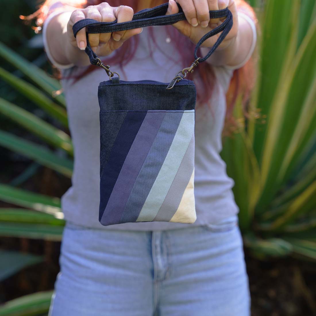 Mini Denim Crossbody - Stripes - Malia Designs