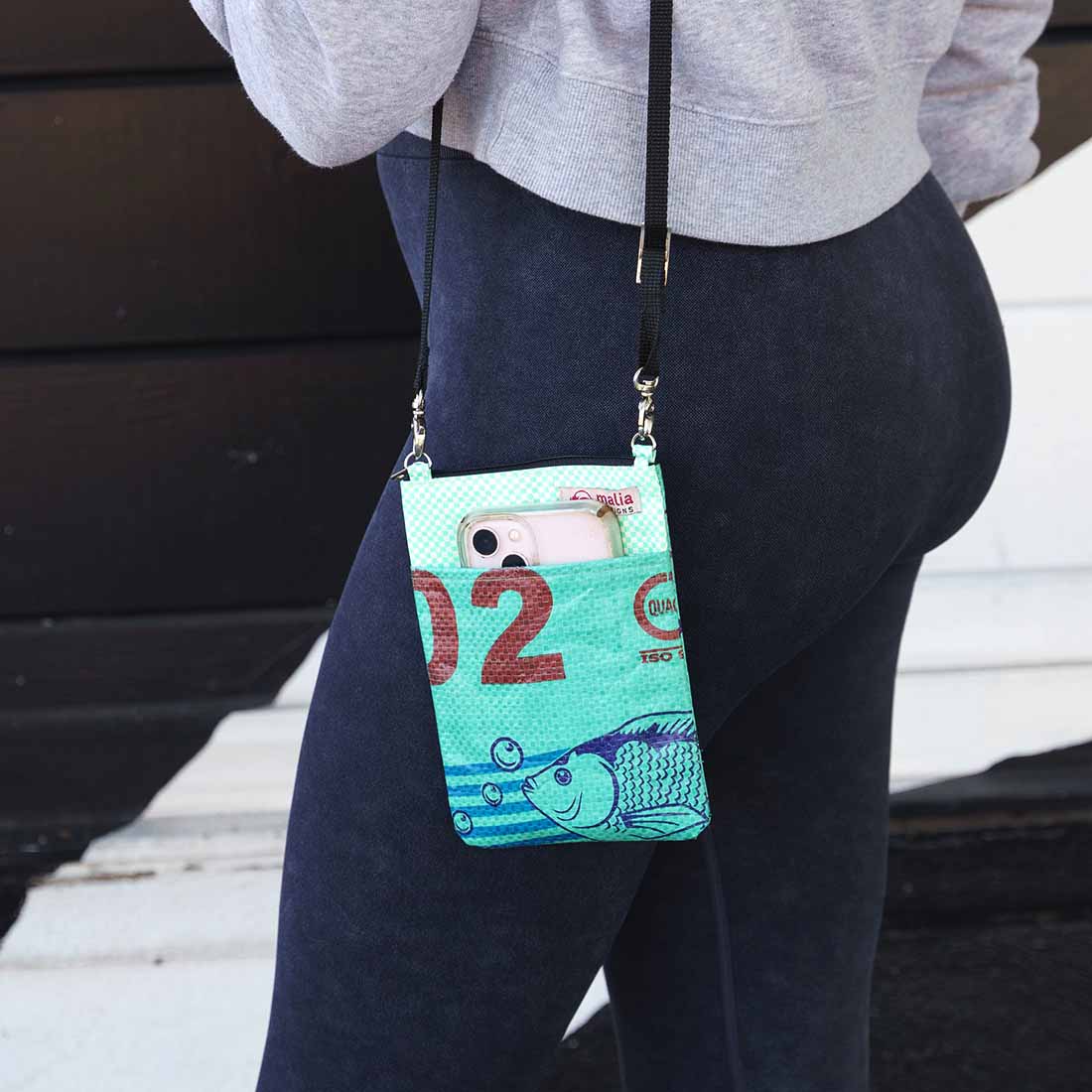 mini recycled green purse