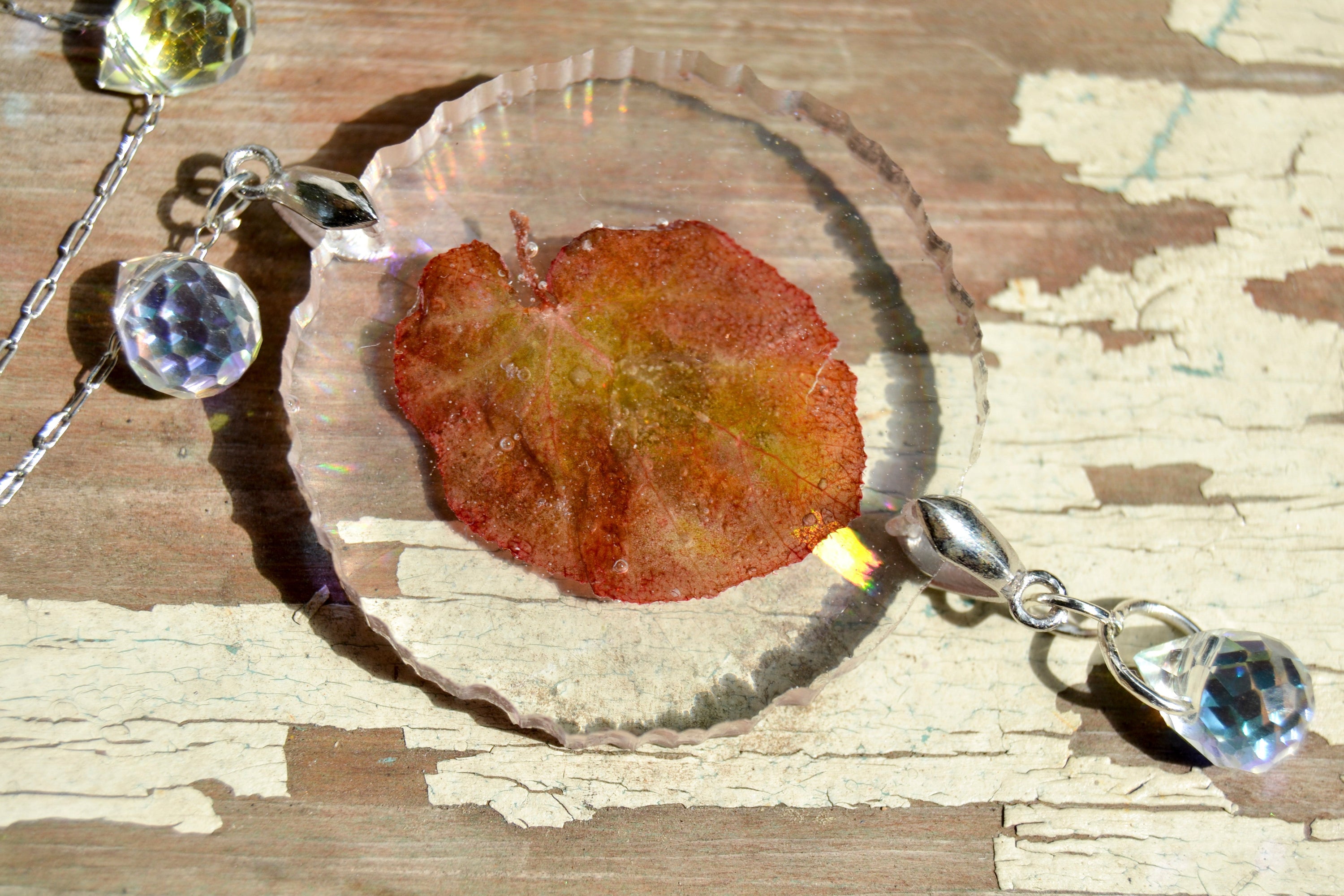 Mini Leaf Suncatcher - Holo Begonia