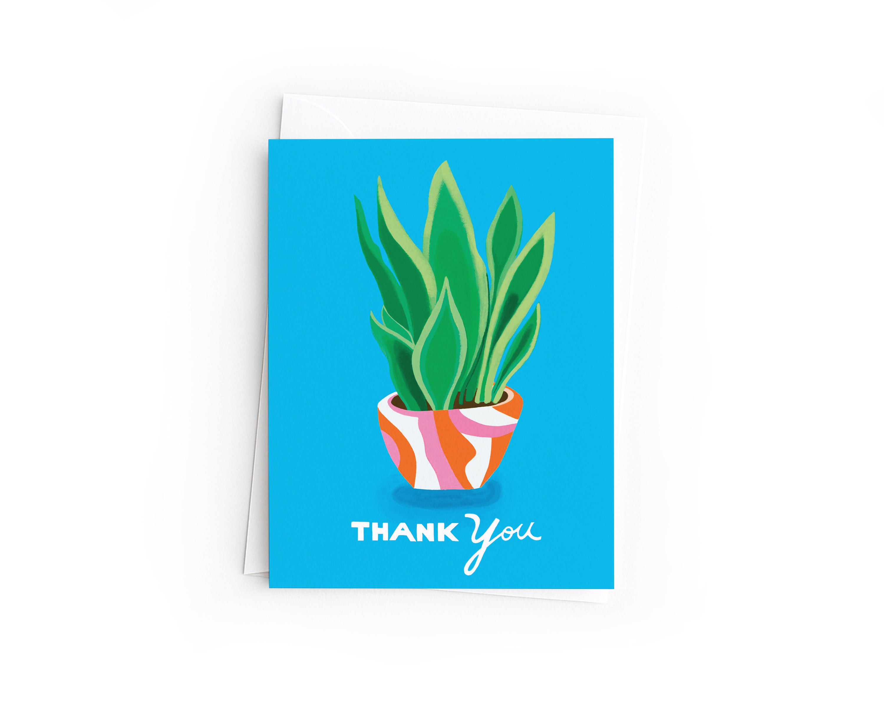 Plant Thank You Card | Hand-Drawn Houseplant | Colorful Botanical Plant