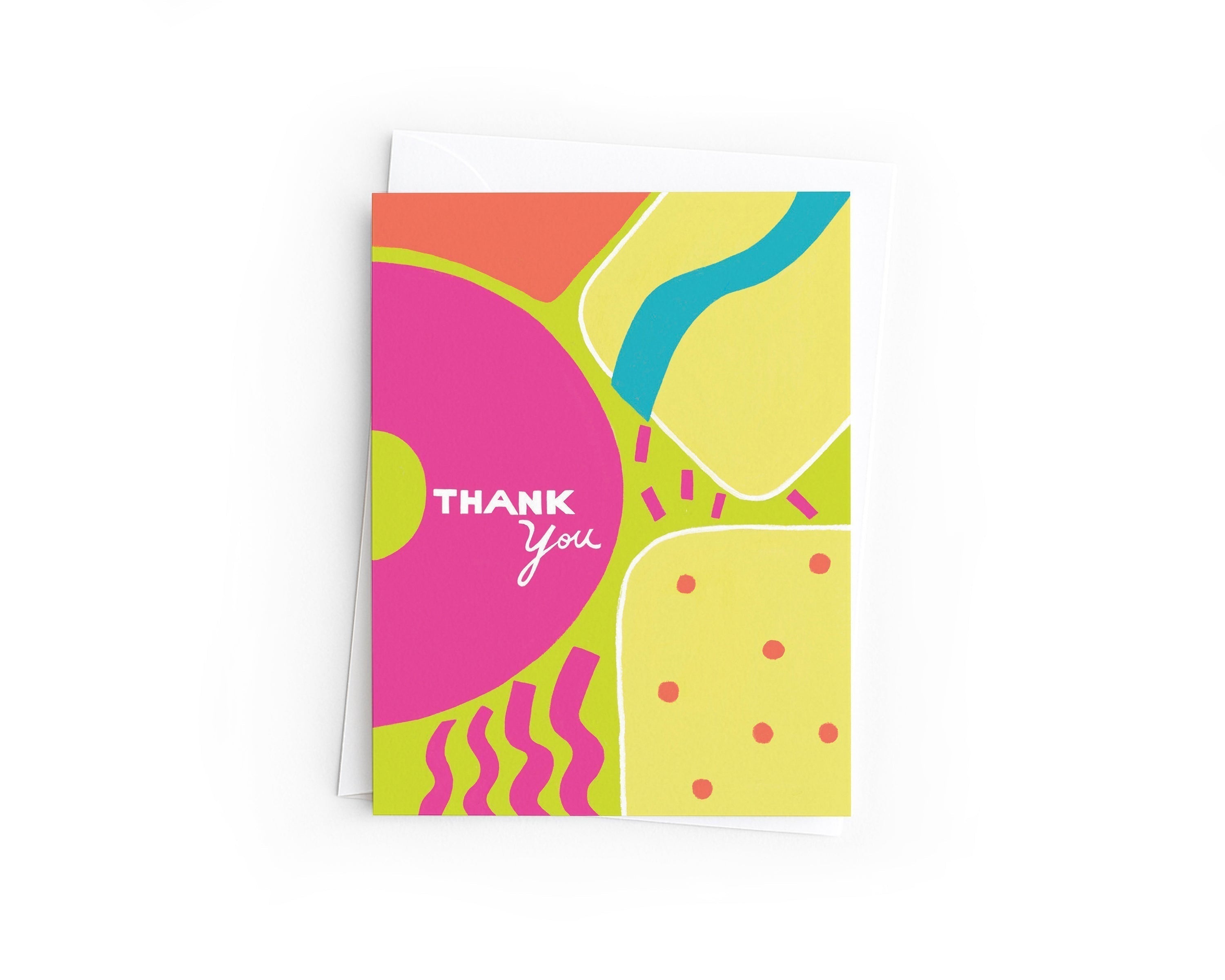 Fun Colorful Thank You Card | Hand-Drawn Summer Greeting, Vibrant Colors