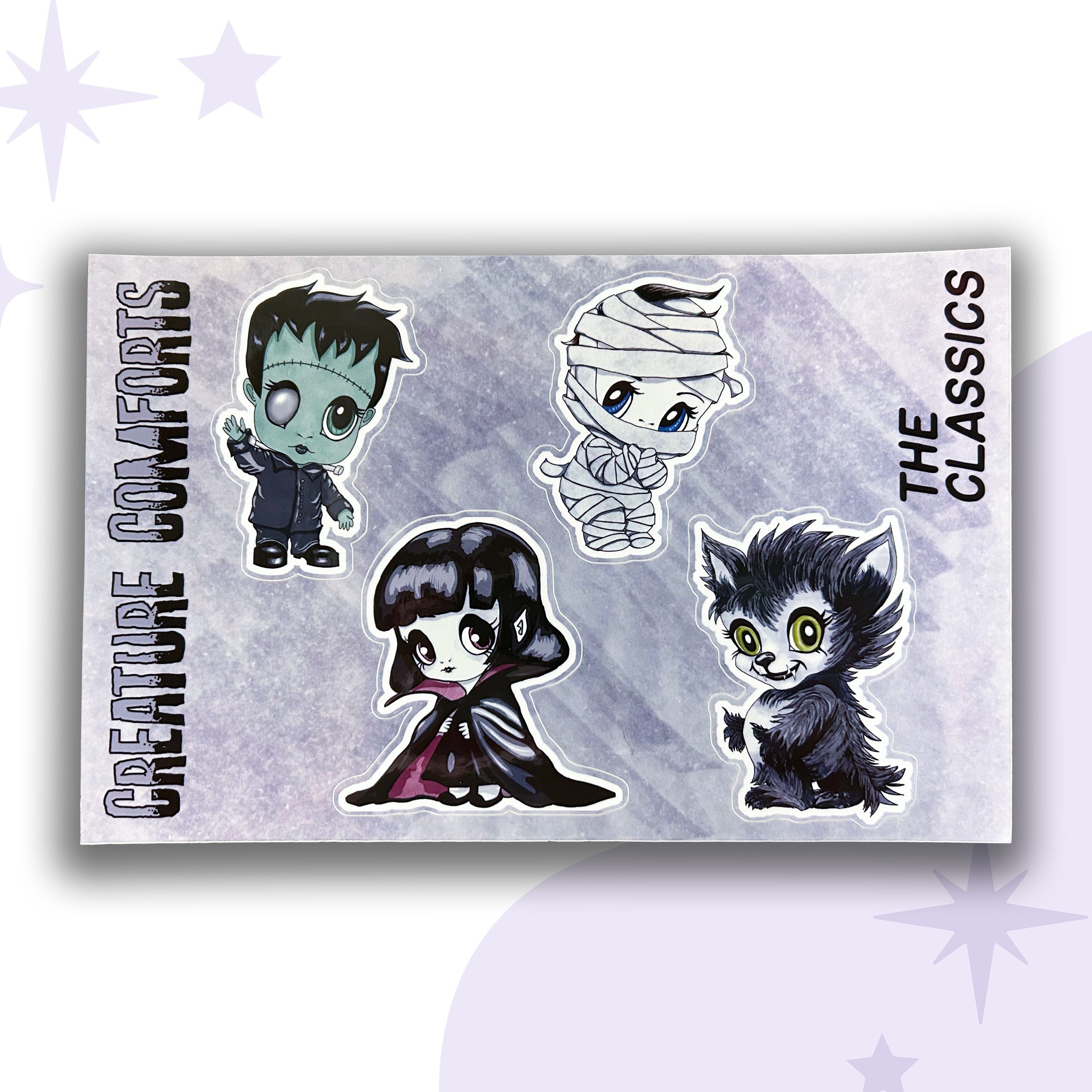 Cute Little Classic Monsters of Horror Sticker Sheet