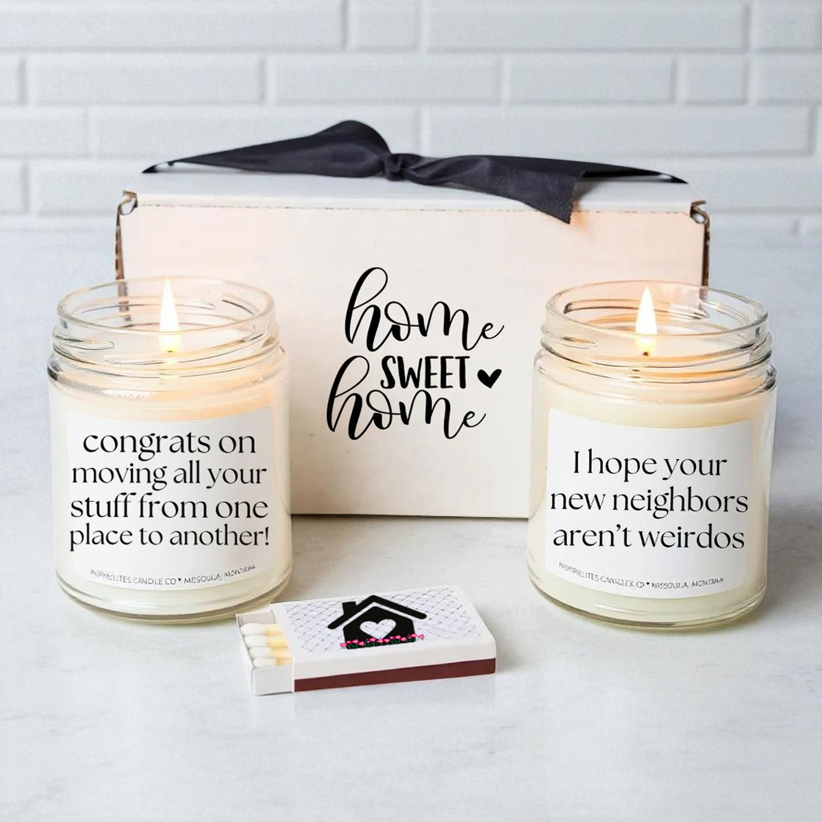 Funny Housewarming Candle Gift Set - I Hope Your Neighbors Aren&