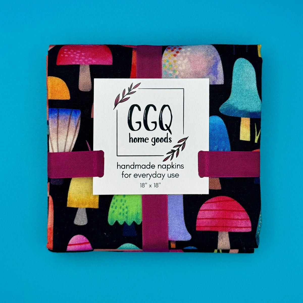 100% Cotton Napkins - Set of 2 - Mushrooms