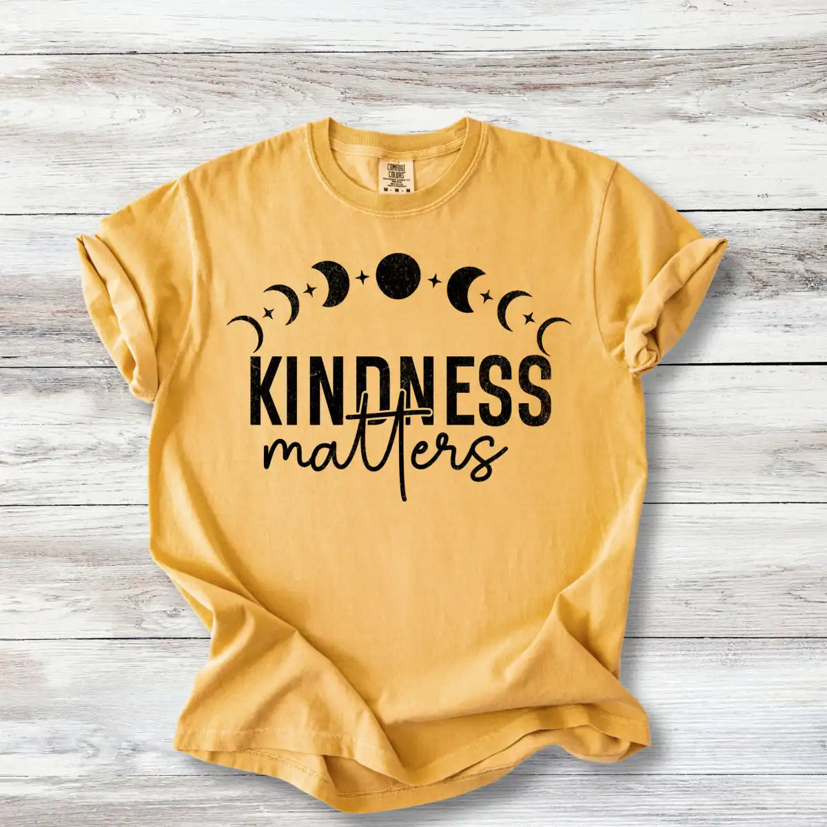 Kindness Matters T-Shirt, Moon Phases Celestial Design, Witchy Positivity Tee