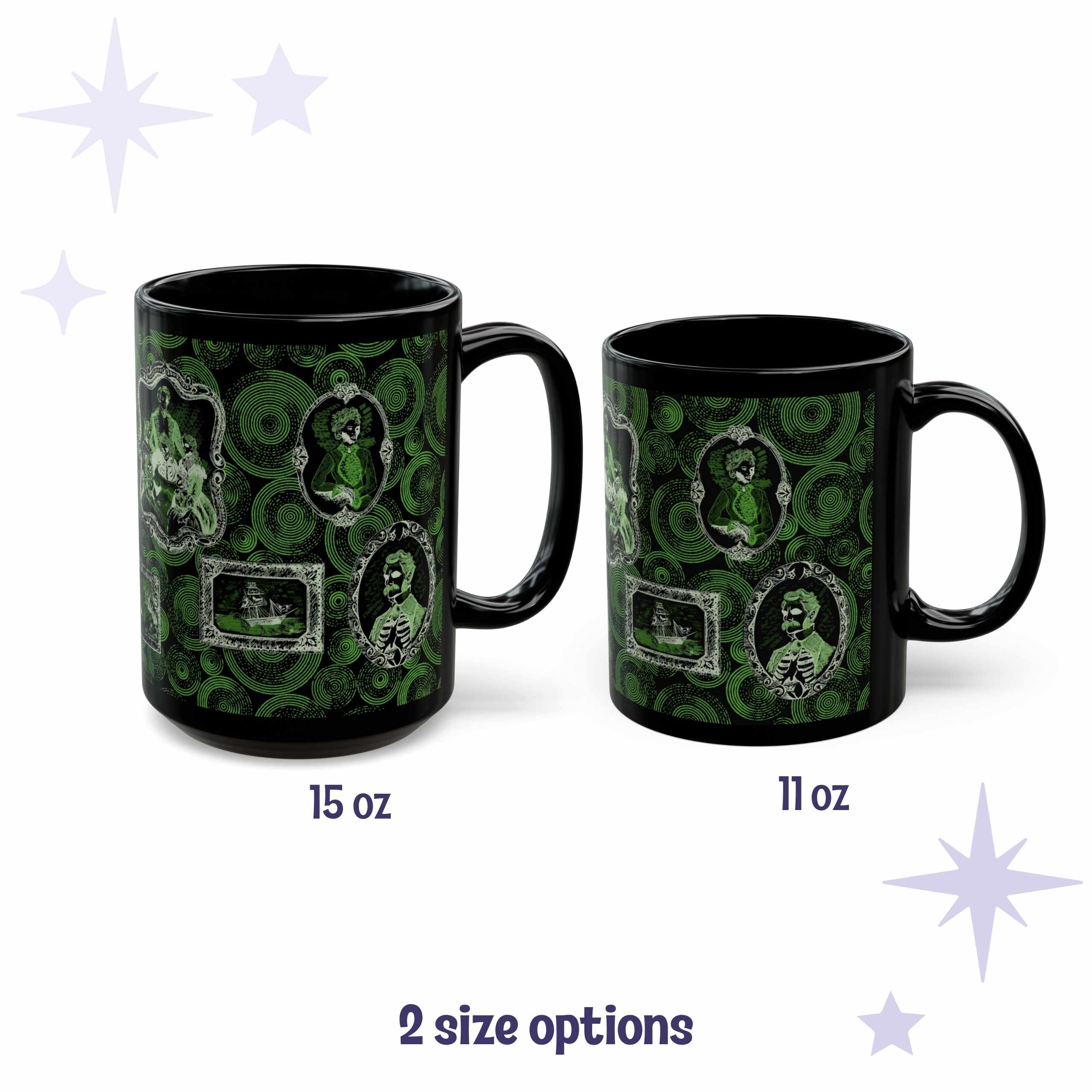 Domestic Zombie Portrait Gallery Mug, Neon Green