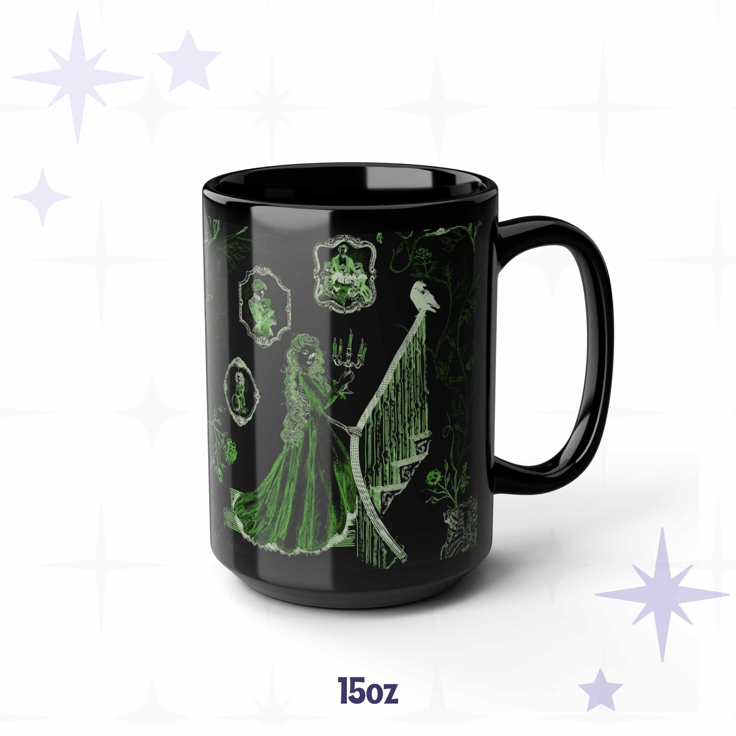 Domestic Zombie Toile Mug, Neon Green