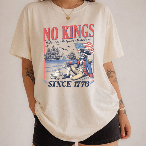 No Kings Since 1776 Shirt โ Anti Fascist Patriotic Tee