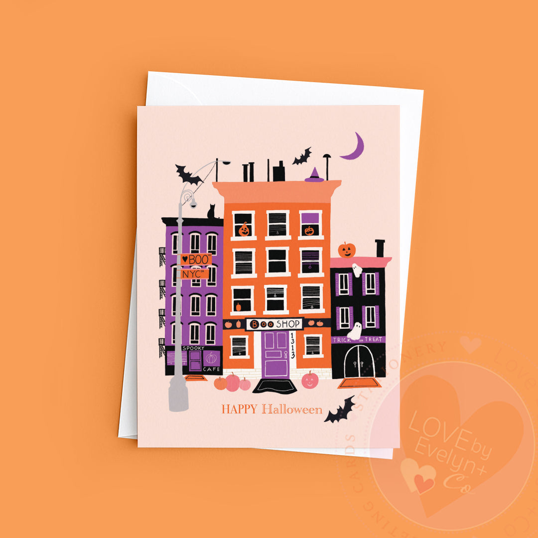 Hand-Drawn NYC Halloween Card