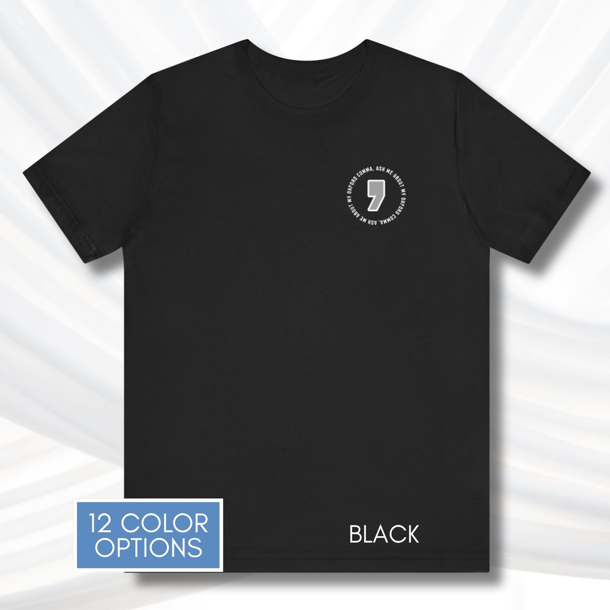 oxford-comma-unisex-crewneck-tshirt-literary-apparel-english-language-tee-grammar-top-black