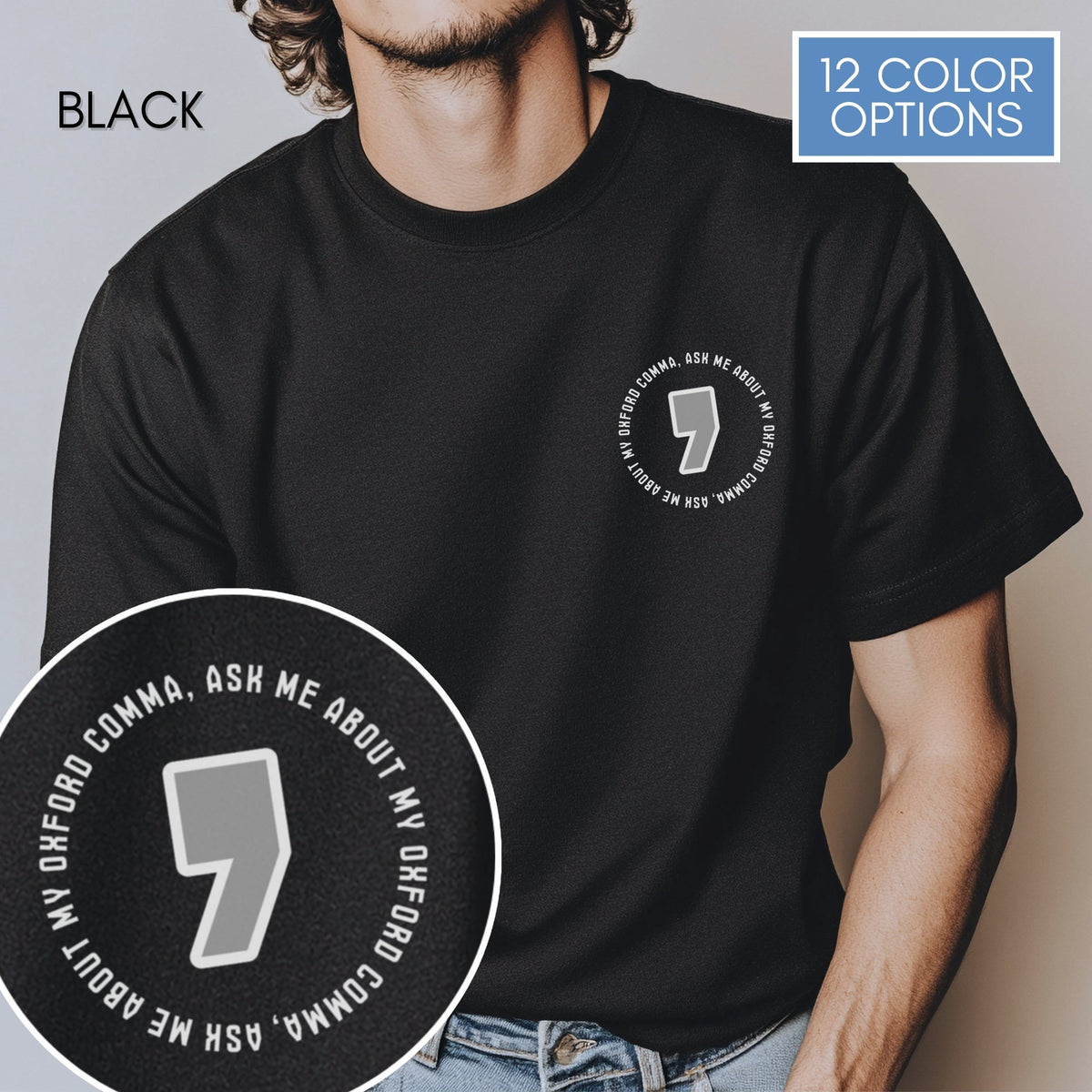 oxford-comma-unisex-crewneck-tshirt-literary-apparel-english-language-tee-grammar-top