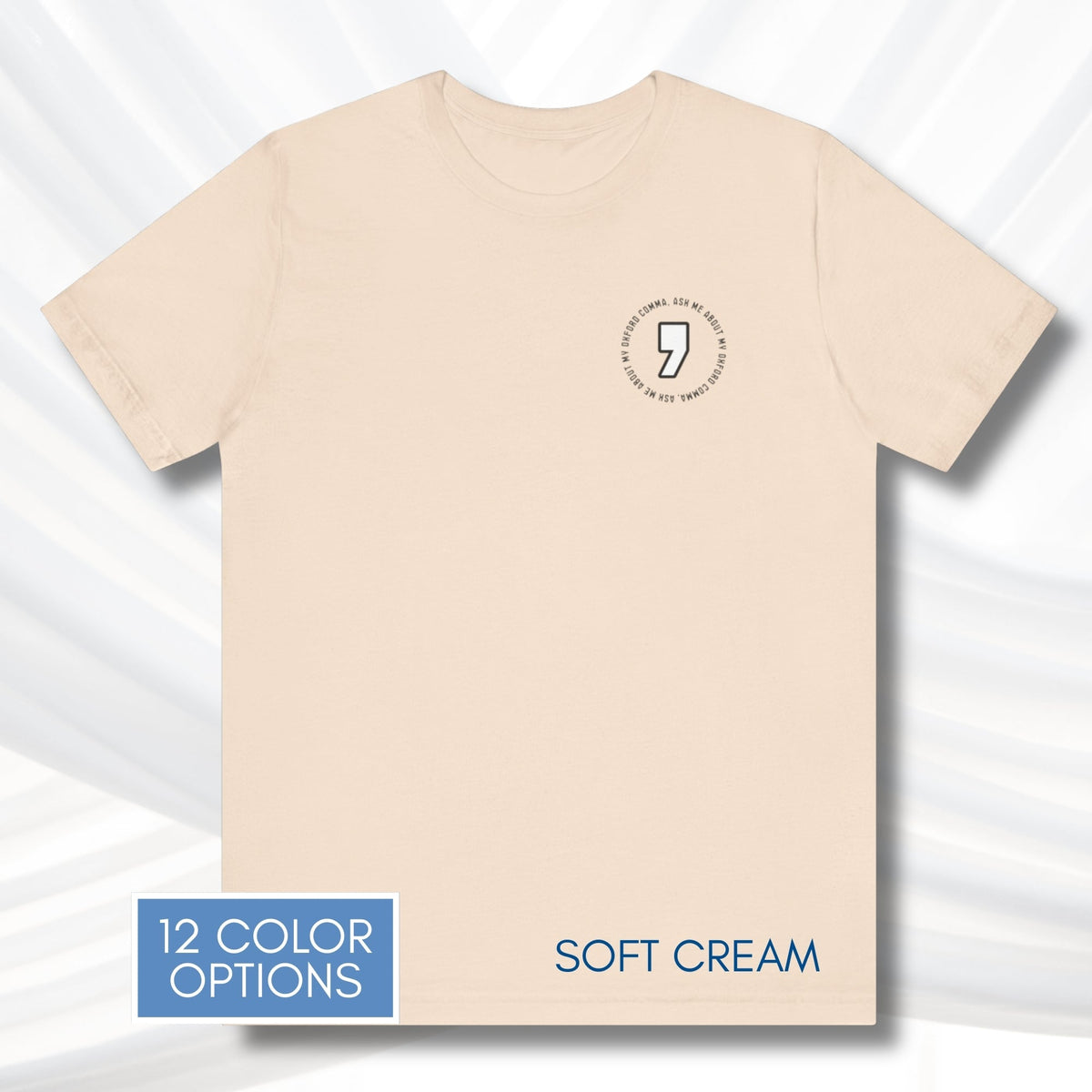 oxford-comma-unisex-crewneck-tshirt-literary-apparel-english-language-tee-grammar-top-soft-cream