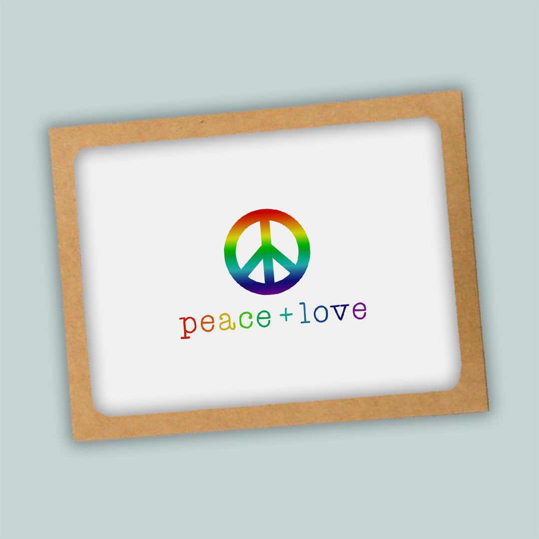 Rainbow Peace and Love Folded Note Cards - Box of 8