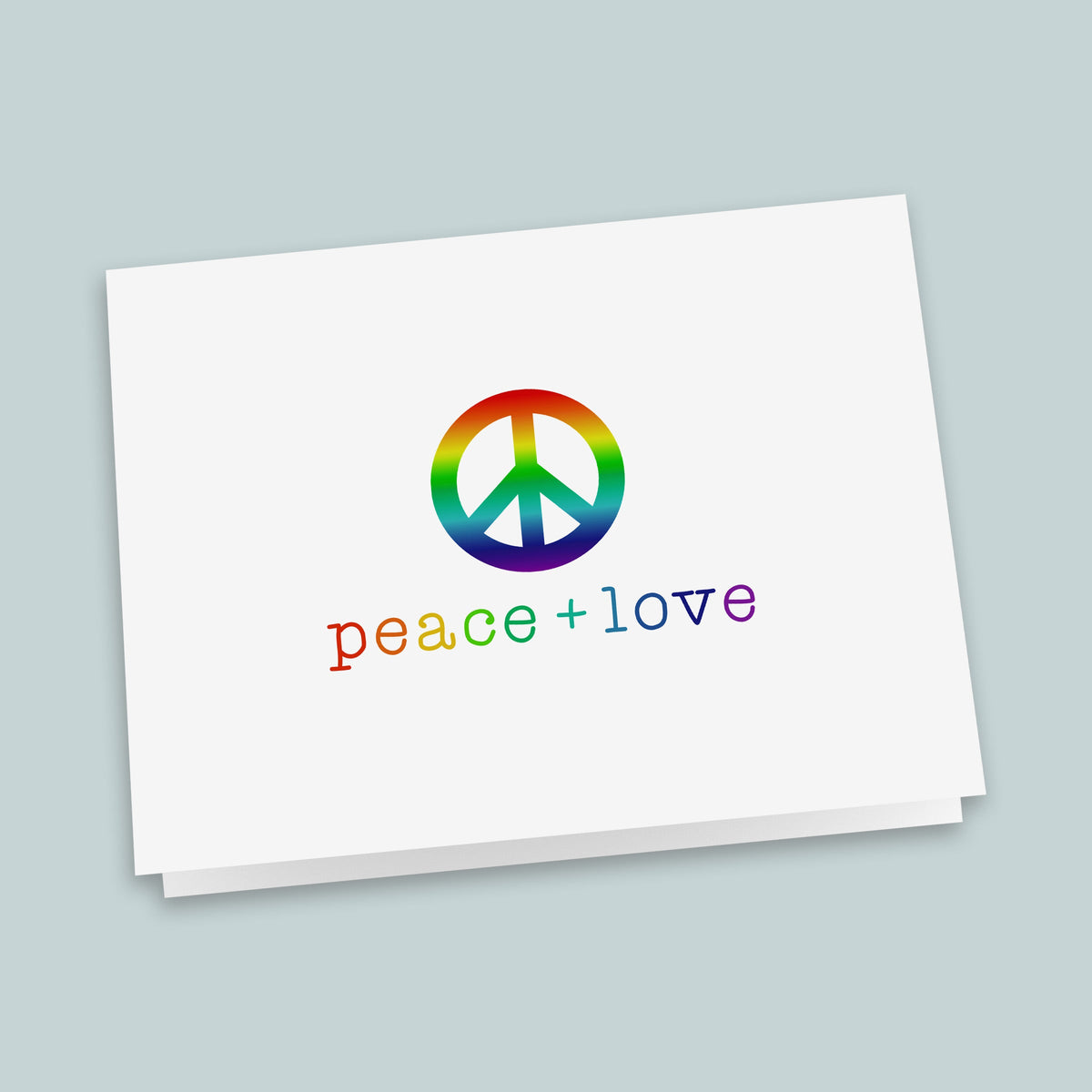 Rainbow Peace and Love Folded Note Cards - Box of 8