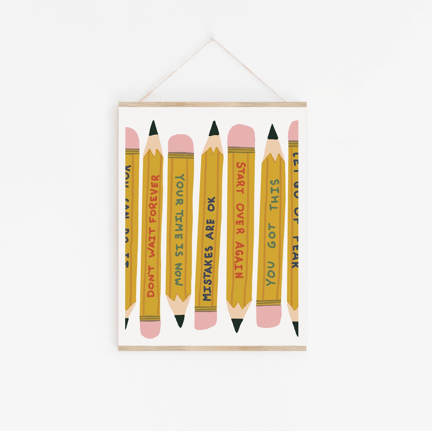 Power Up! Pencils Art Print - Small 8x10 inches Back To School Wall Art