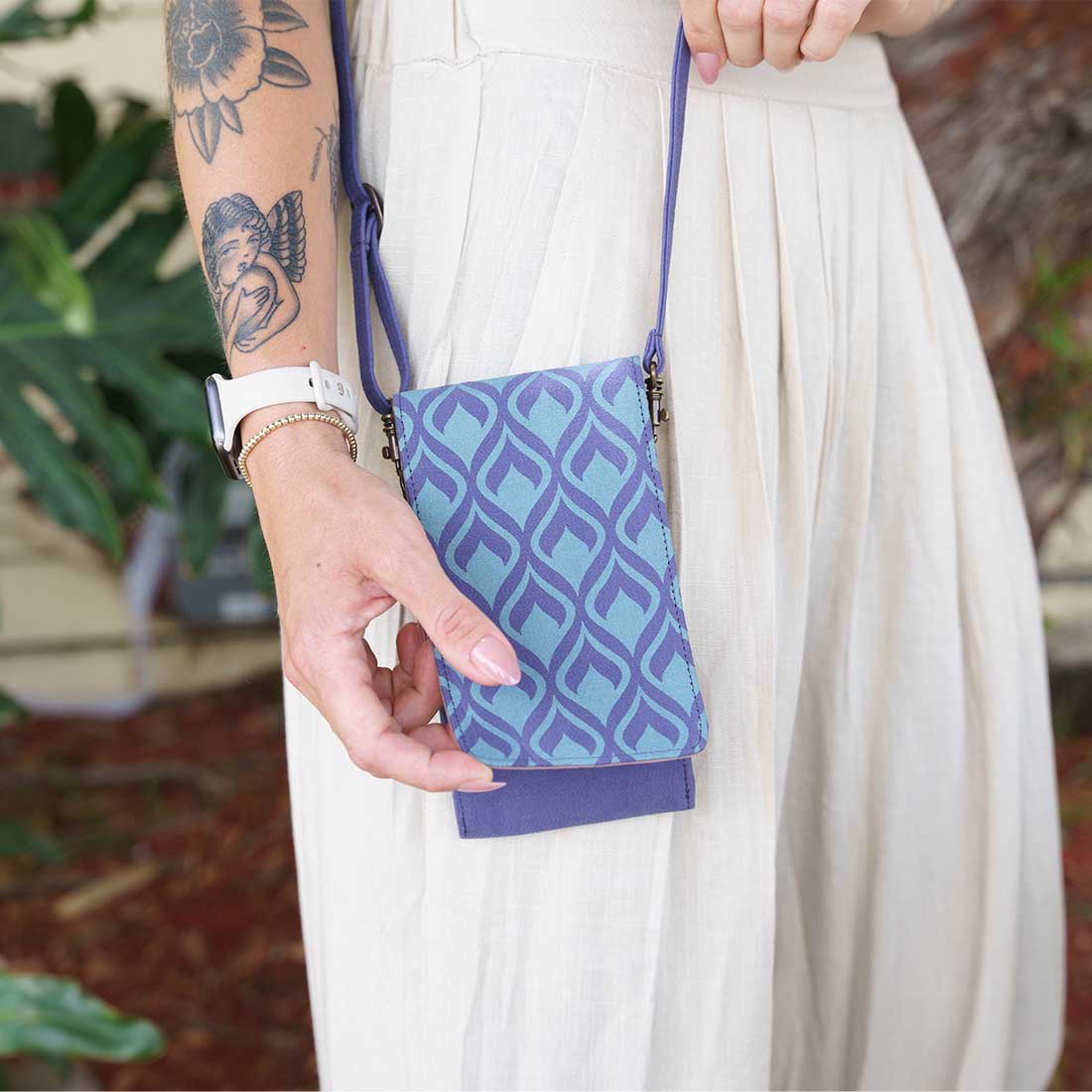 Phone Case Crossbody Wallet - Geometric Prints - Malia Designs