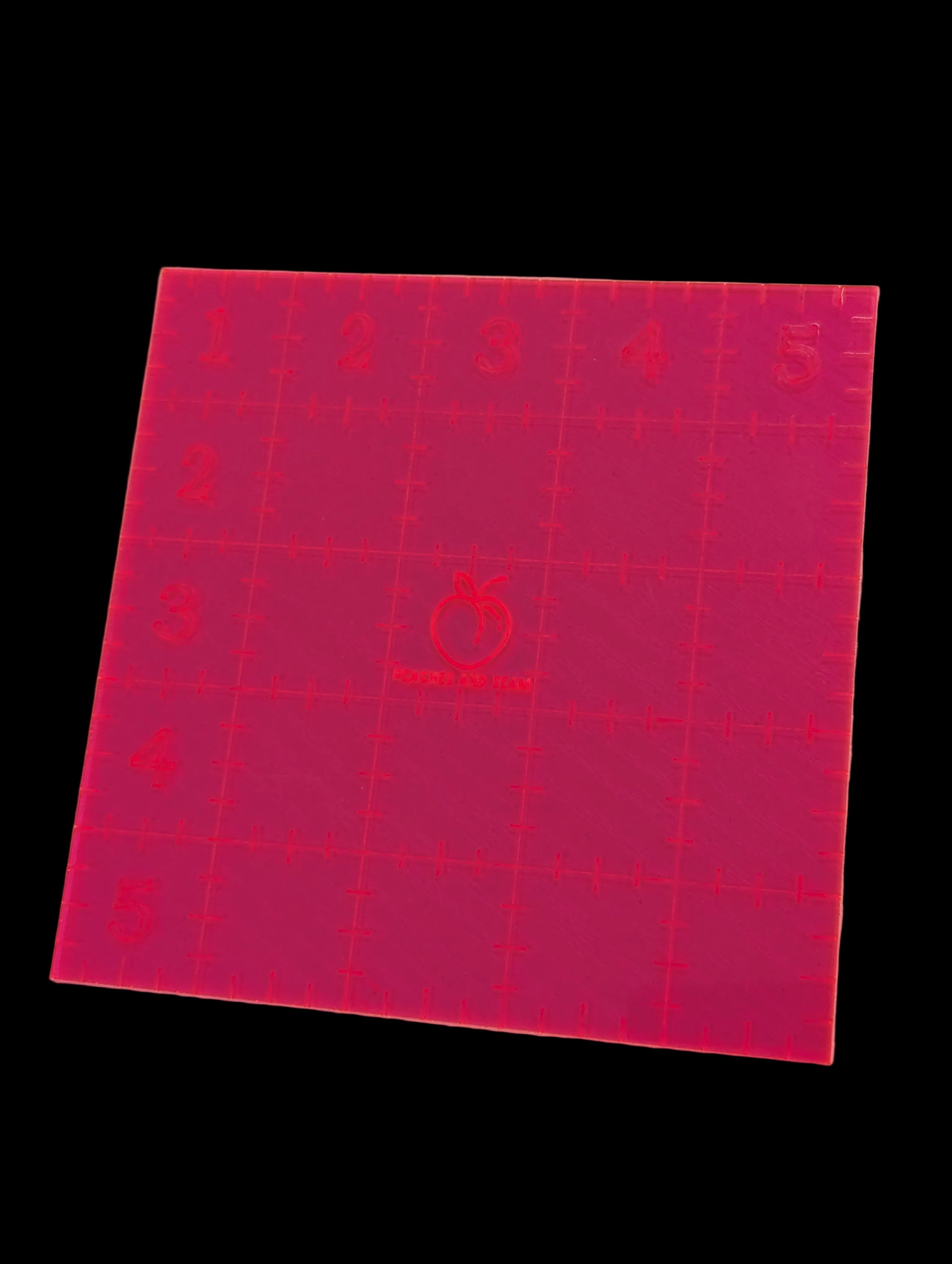 5 inch charm ruler in translucent hot pink