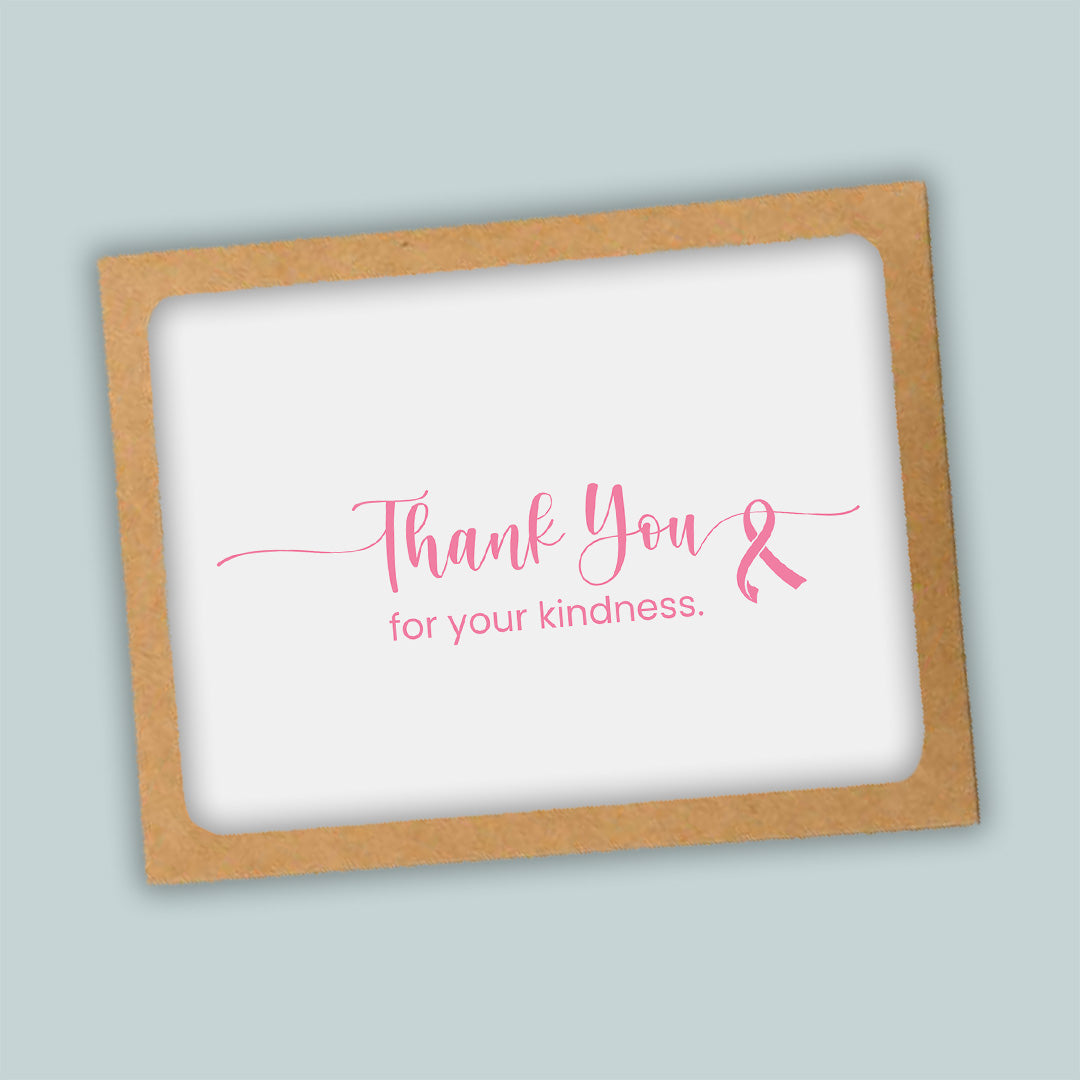 Pink Awareness Ribbon Folded Note Cards - Box of 8