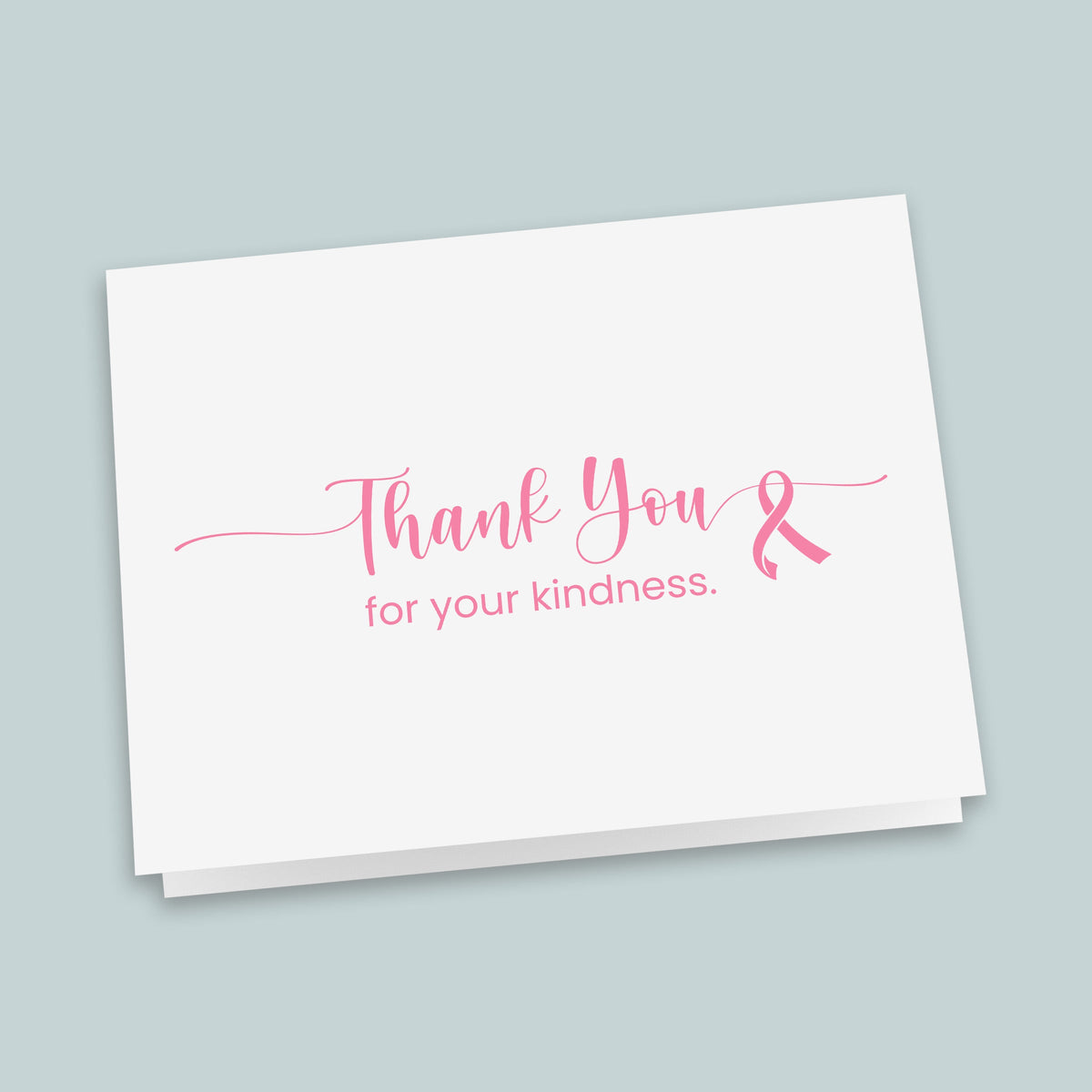 Pink Awareness Ribbon Folded Note Cards - Box of 8