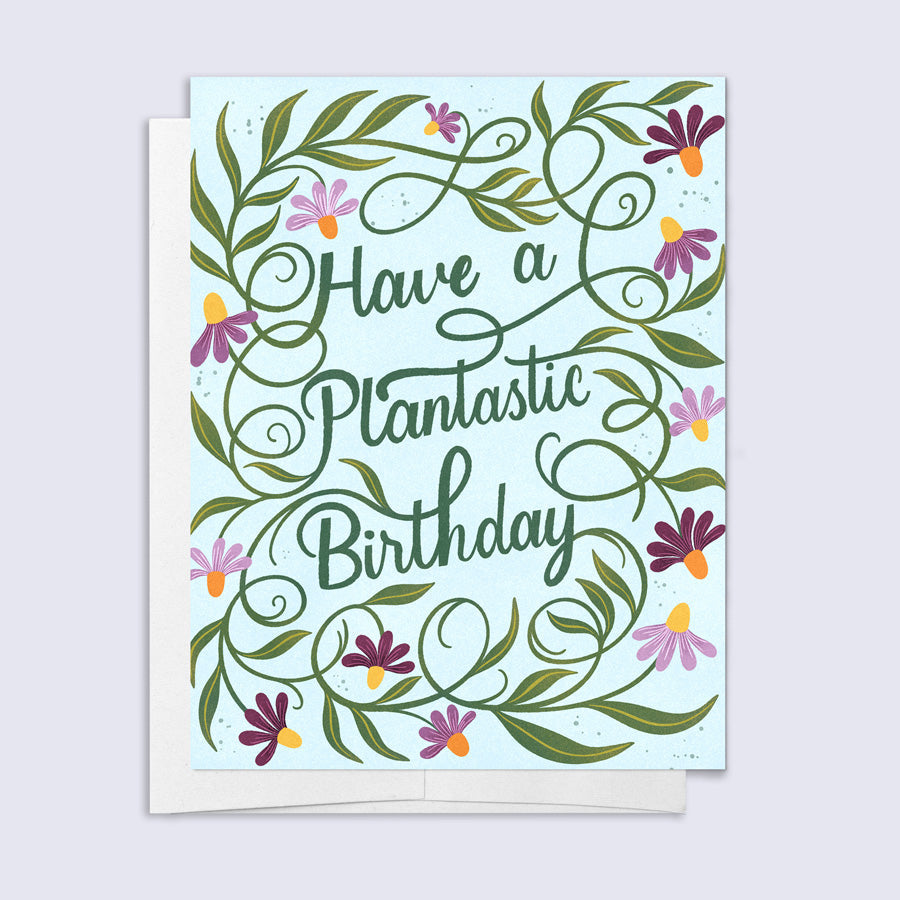 Greeting card with floral design and &