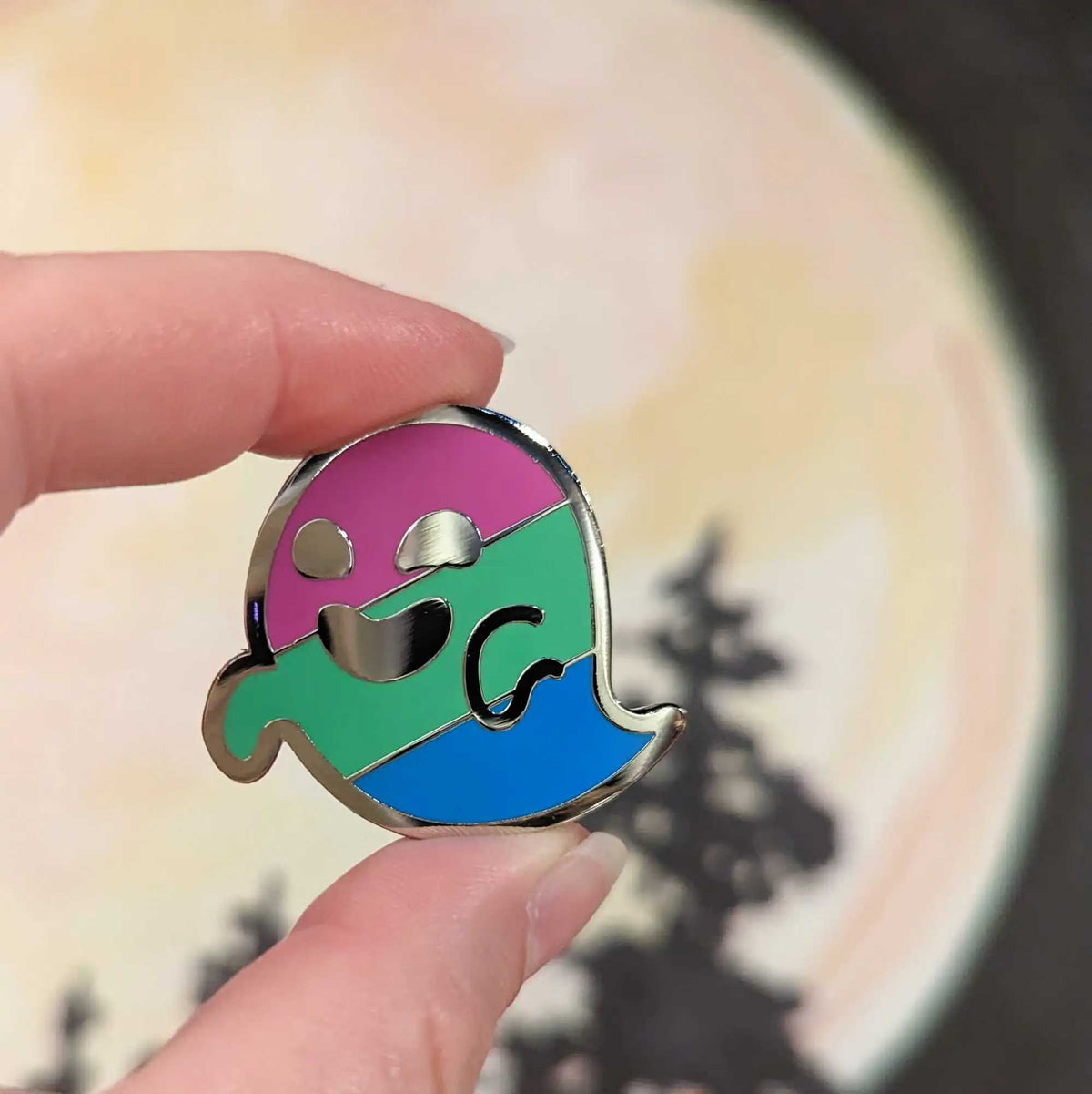 Polyspirit (polysexual pride) hard enamel pin
