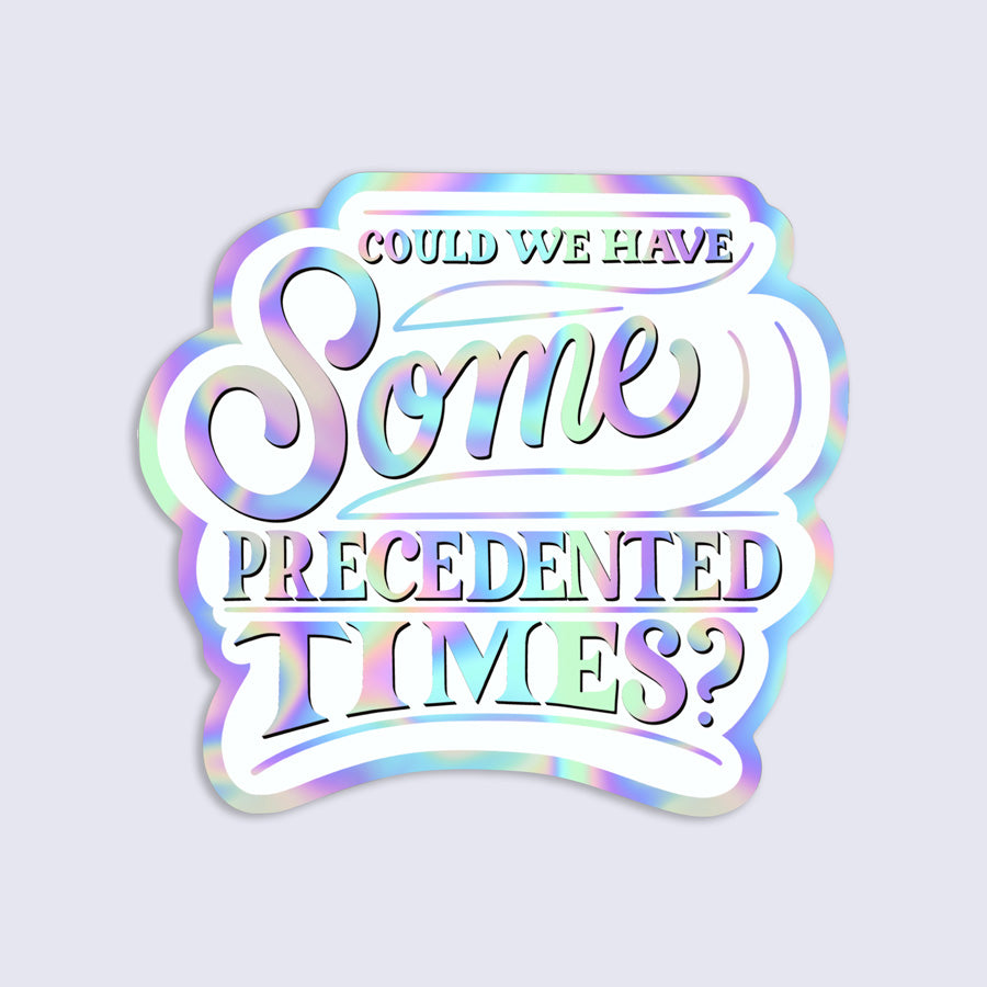 Holographic sticker with text &