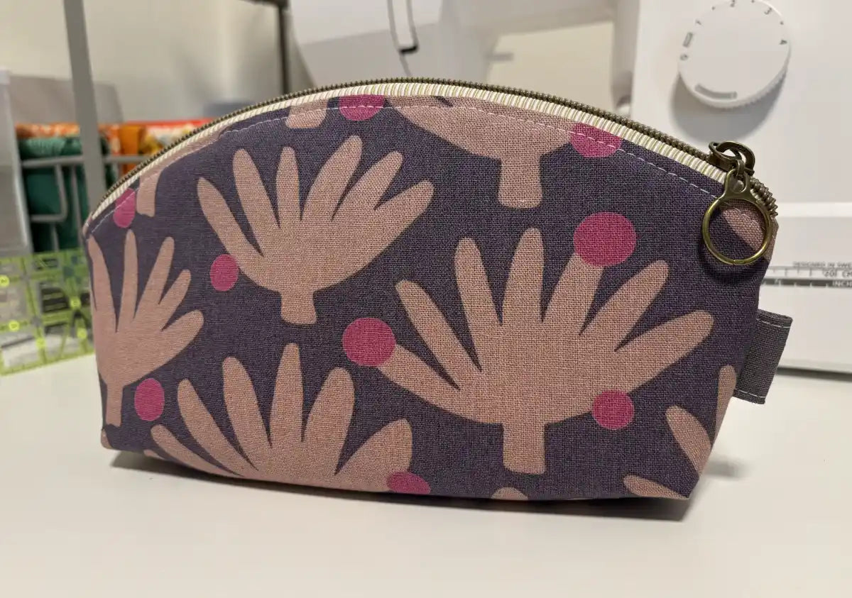 Medium Curved Top Zipper Pouch | Makeup or Travel Pouch