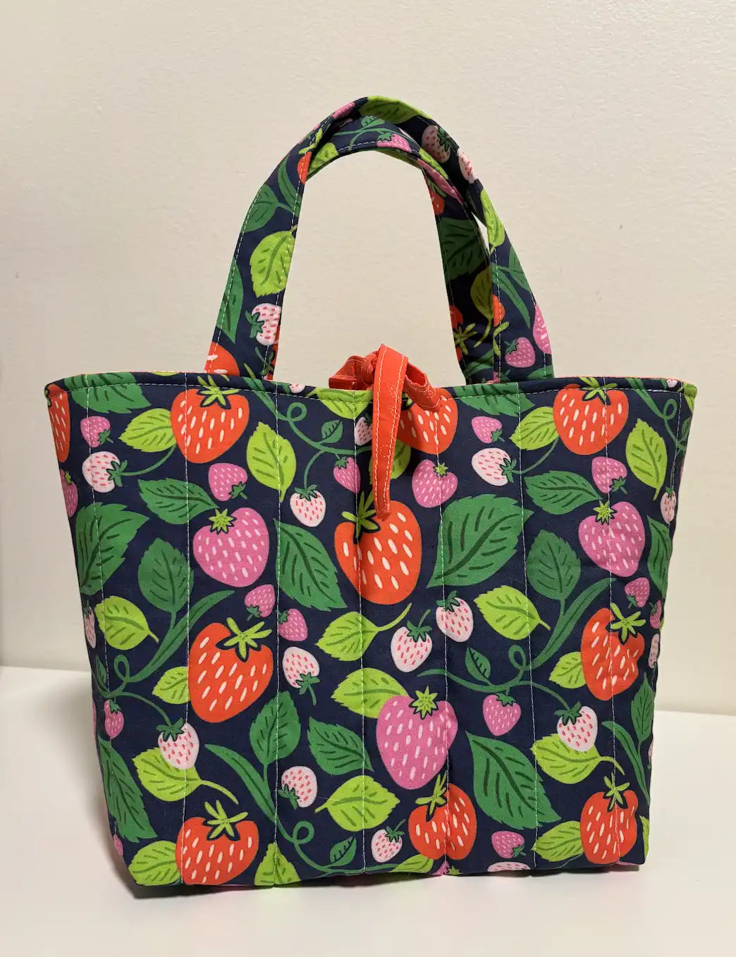 Quilted Tote Bag with Tie Closure