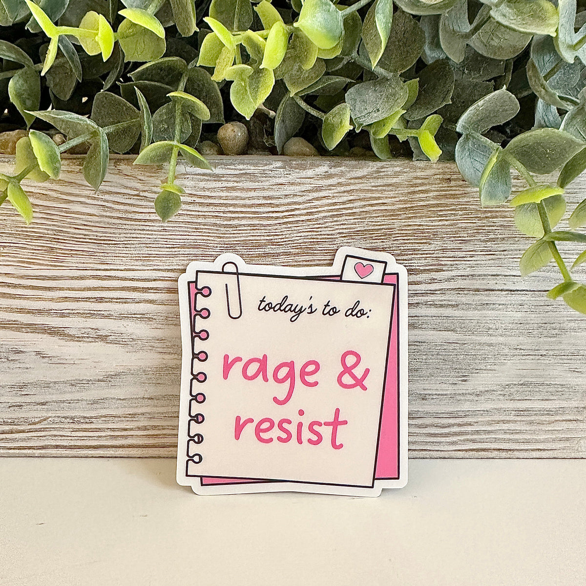 Notebook-style sticker with &