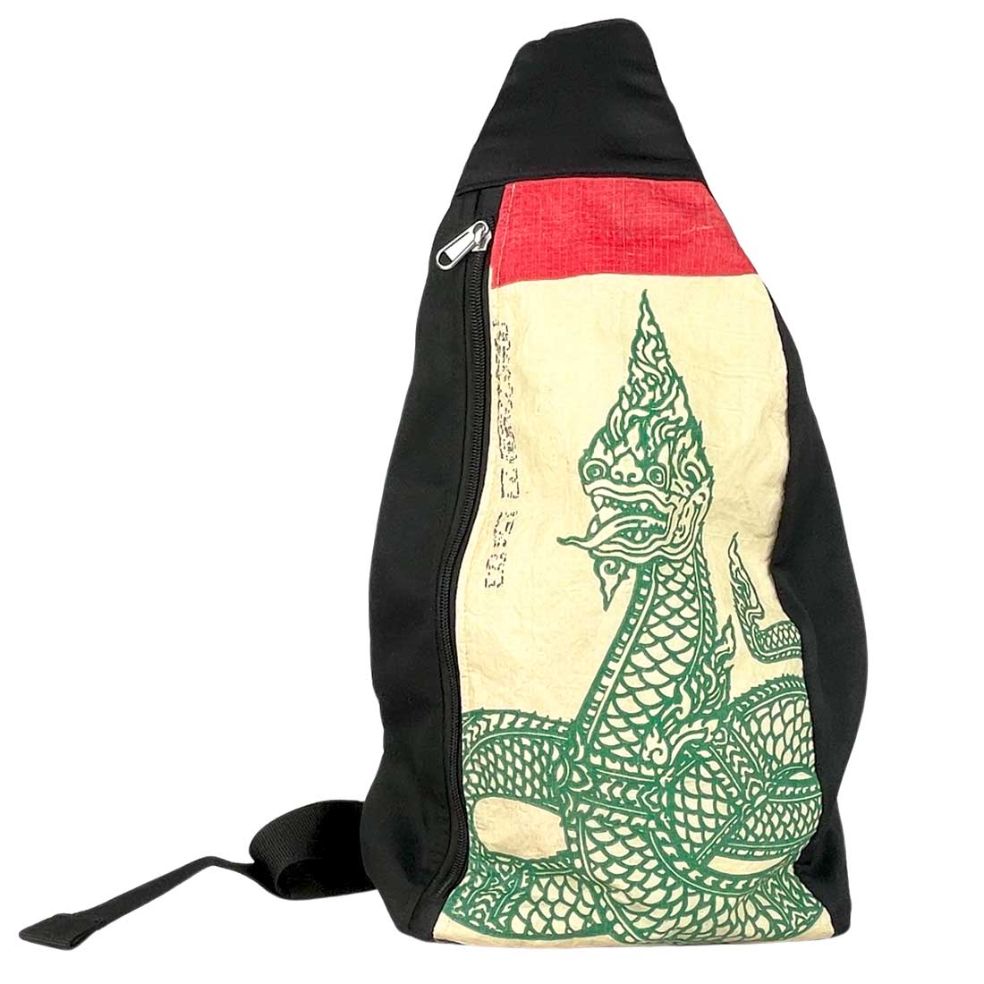 one strap sling stlye recycled backpack - serpent