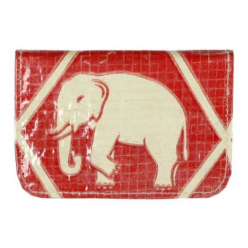 recycled cement cardholder - red elephant design